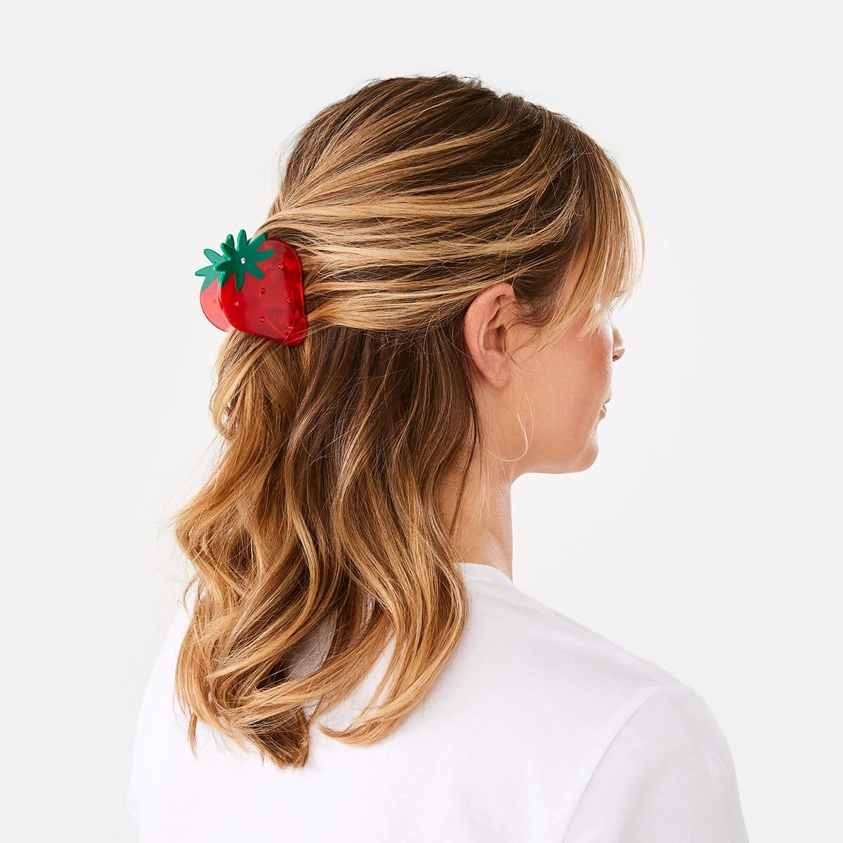 3 2 Pack Red and Green Fruit Claw Hair Clips, 3 of 4