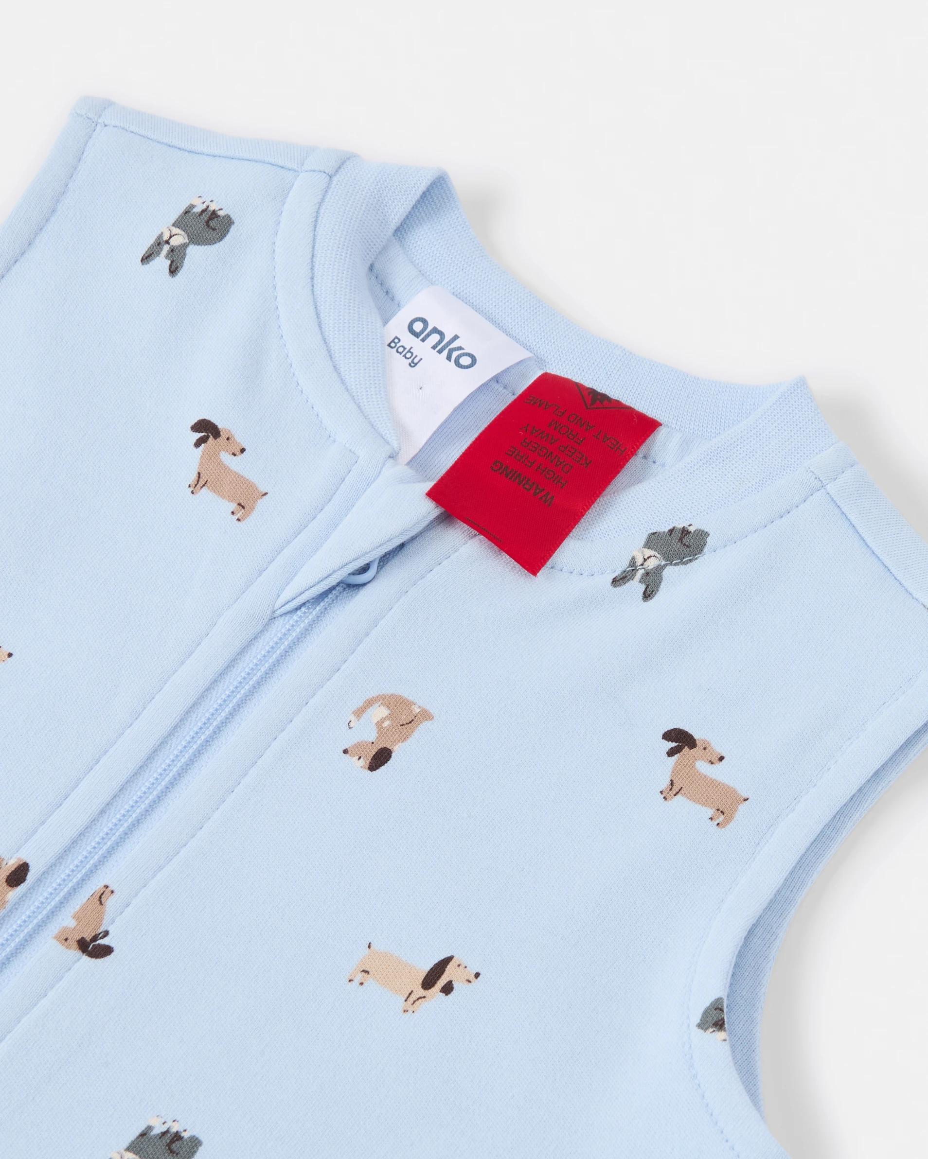 3 Cotton Lightweight Sleeping Bag Blu Dogs, 3 of 4