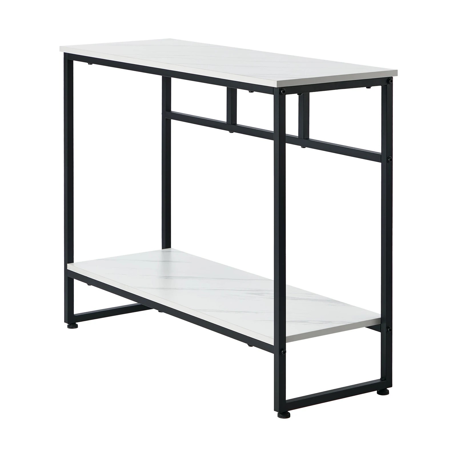 8 Oikiture Console Table Hallway Marble Effect Metal Entry Table Display - Black, 8 of 9