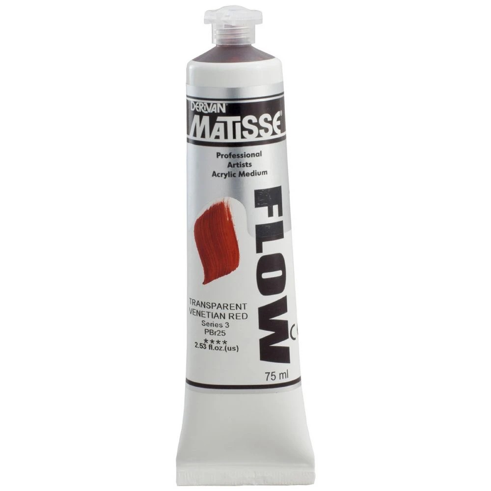 1 Dervian Matisse Flow Paint 75mL Transparent Venetian Red S3, 1 of 2