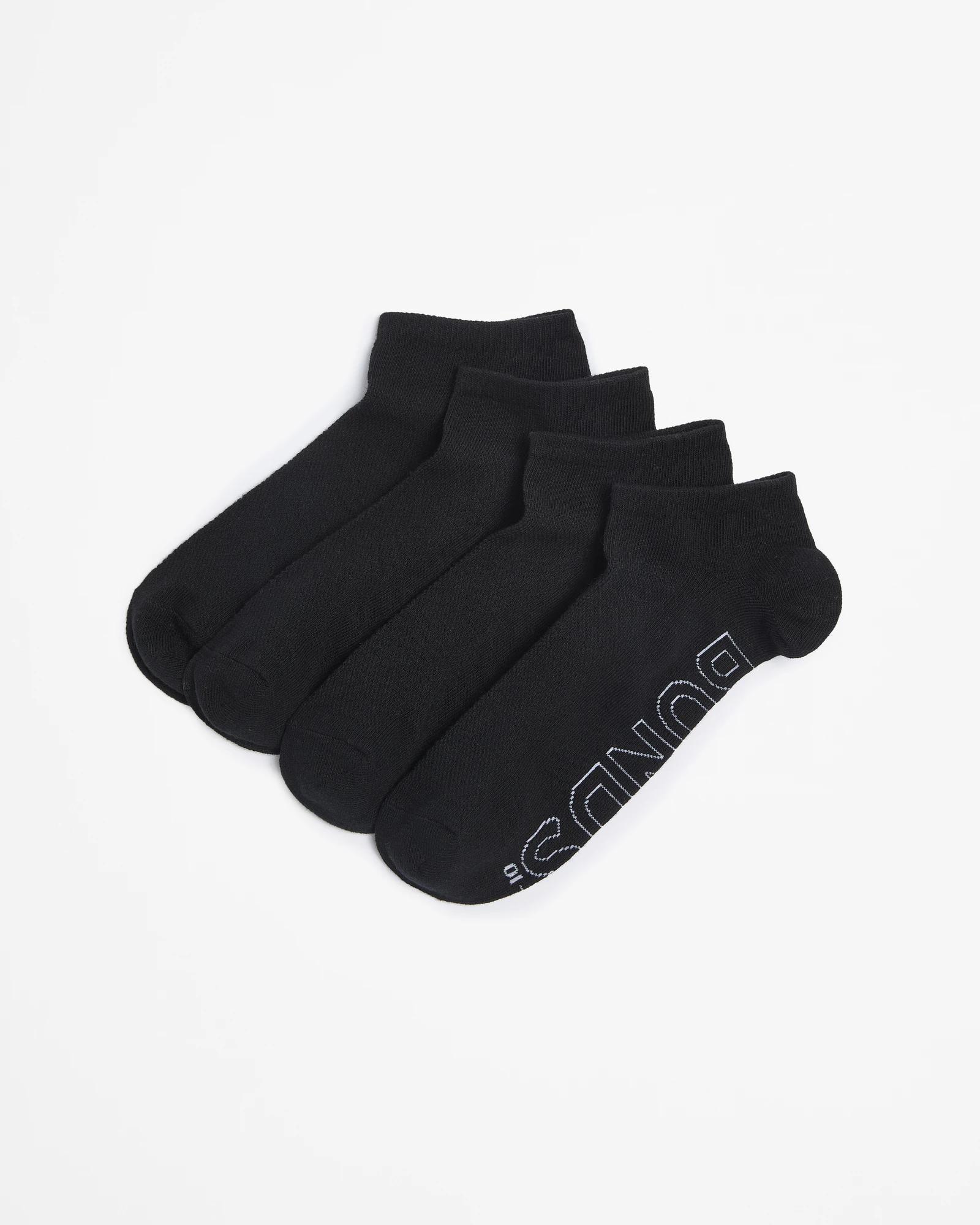 1 Australian Cotton 4 Pack Trainer Low Cut Socks - Bonds BLACK, 1 of 3