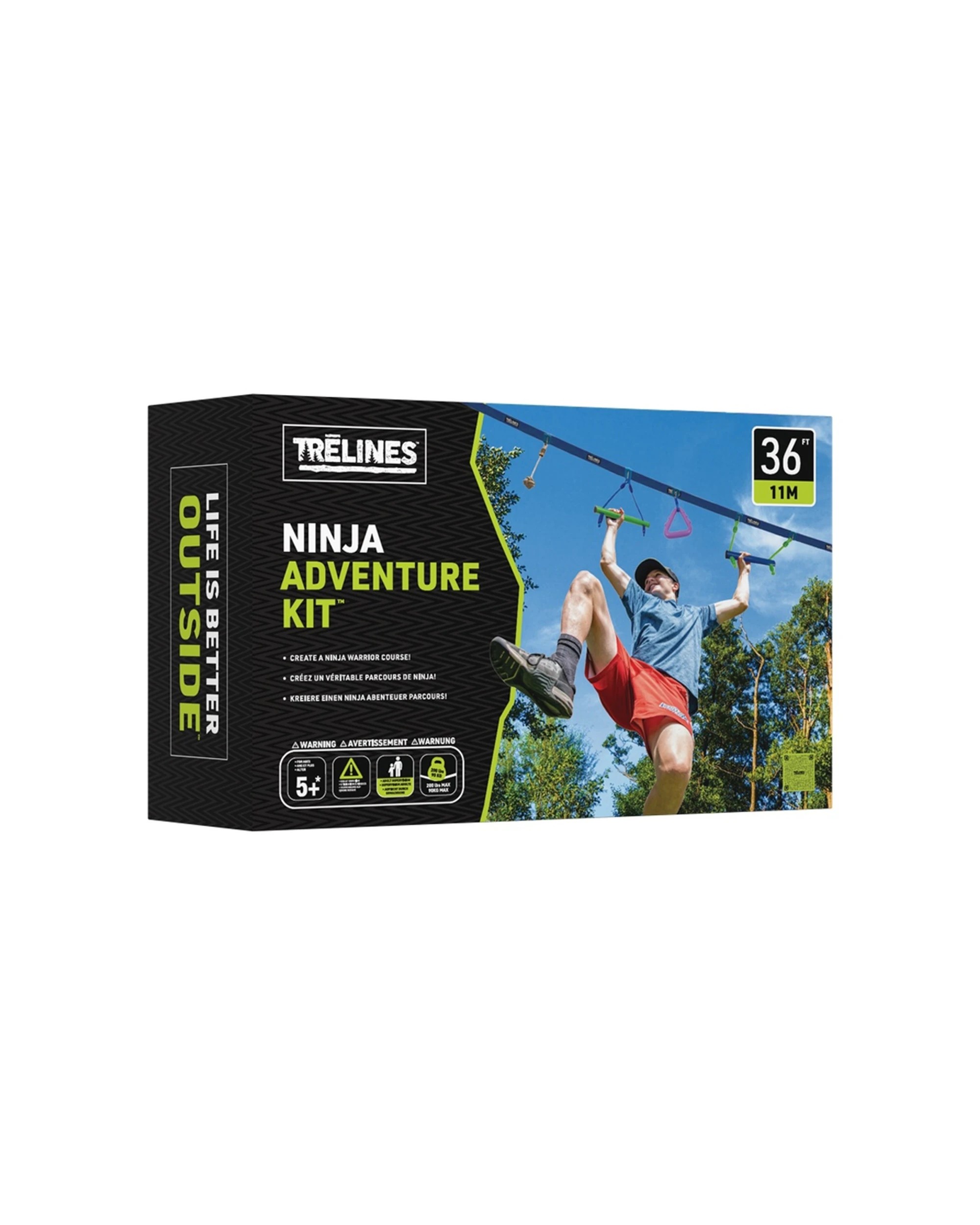 2 Trelines Ninja Adventure Kit Complete Obstacle Course Set 10.9m Outdoor Toy - Multi, 2 of 6