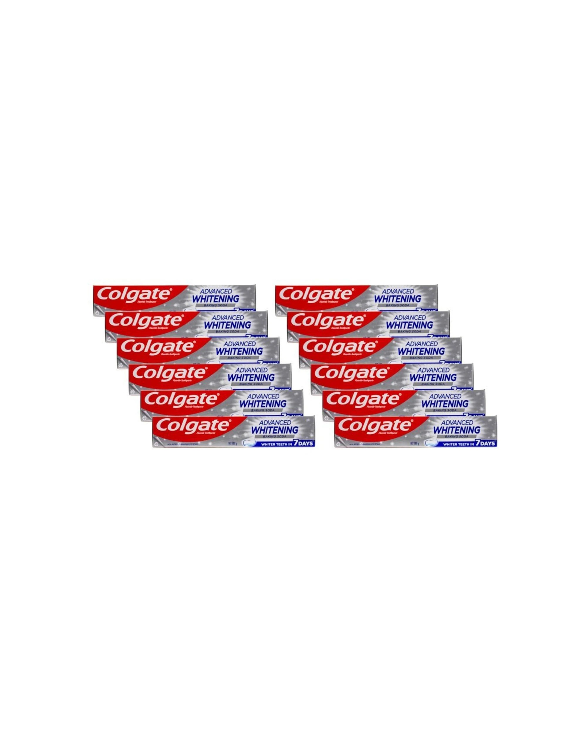 1 Colgate 12pk Toothpaste Advanced Whitening Baking Soda Oral Teeth Care 180g - Multi, 1 of 4