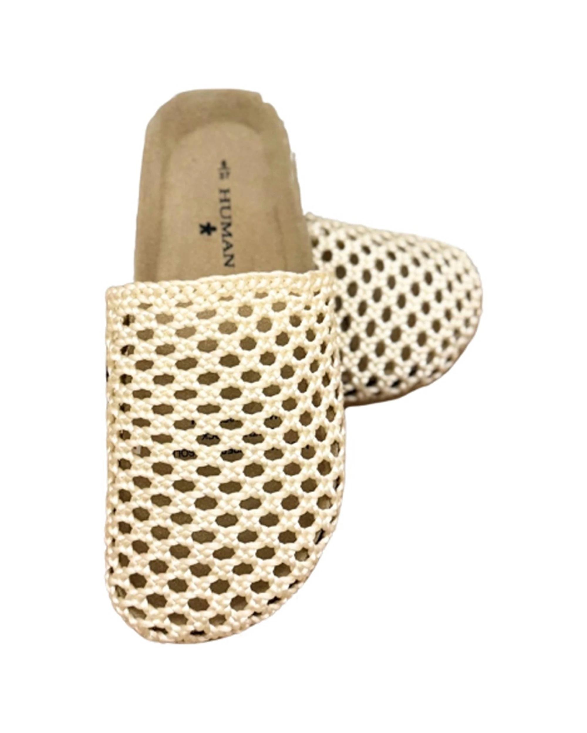 2 Human Shoes Alexi Women Slip On Slide Raffia Moulded Footbed Choc NATURAL, 2 of 4