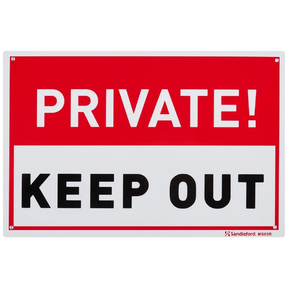 1 Sandleford Private Keep Out Sign 300 x 200mm, 1 of 1