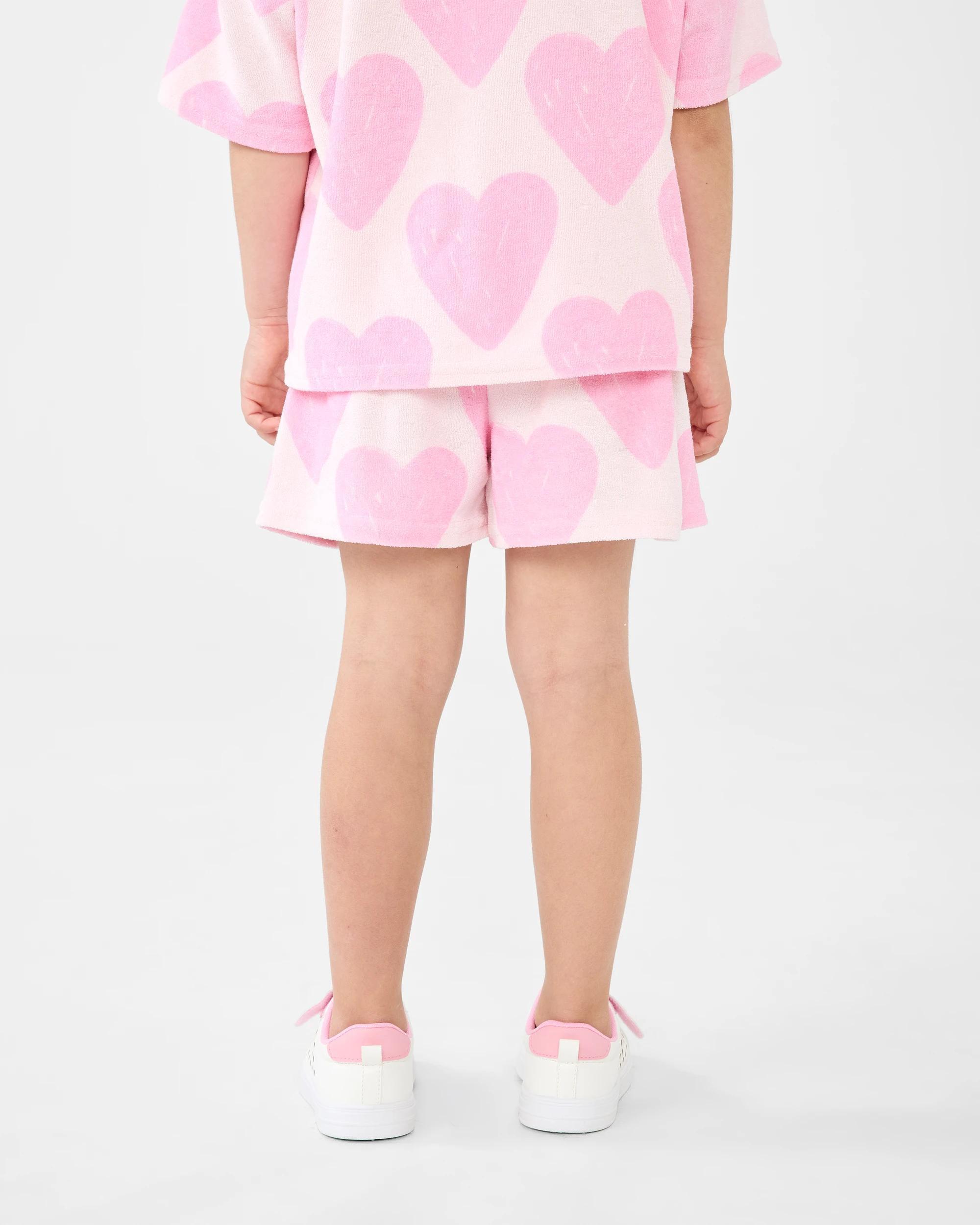 2 Terry Towelling Shorts Pnk Hrts, 2 of 5
