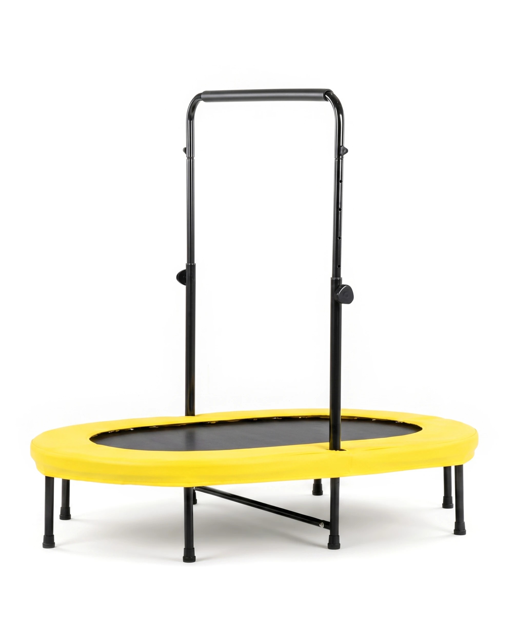 4 Advwin 2-Person Mini Trampoline for Adults Kids 55" Fitness Rebounder with 5-Level Adjustable Handle, Max Load 150kg, 4 of 8