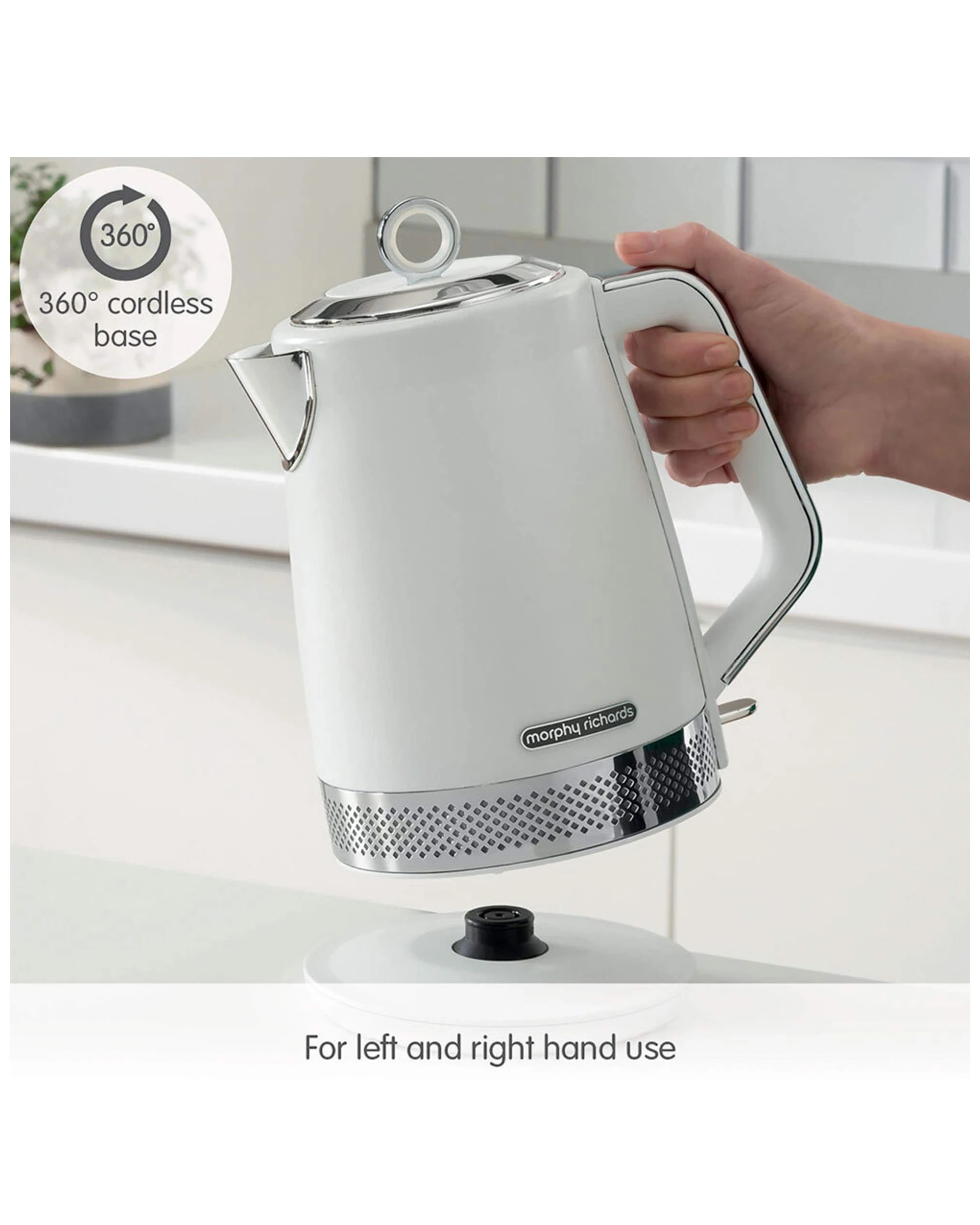 3 Morphy Richards Illumination 1.7 L Electric Kettle 2200w Water Boiling Jug - White, 3 of 10