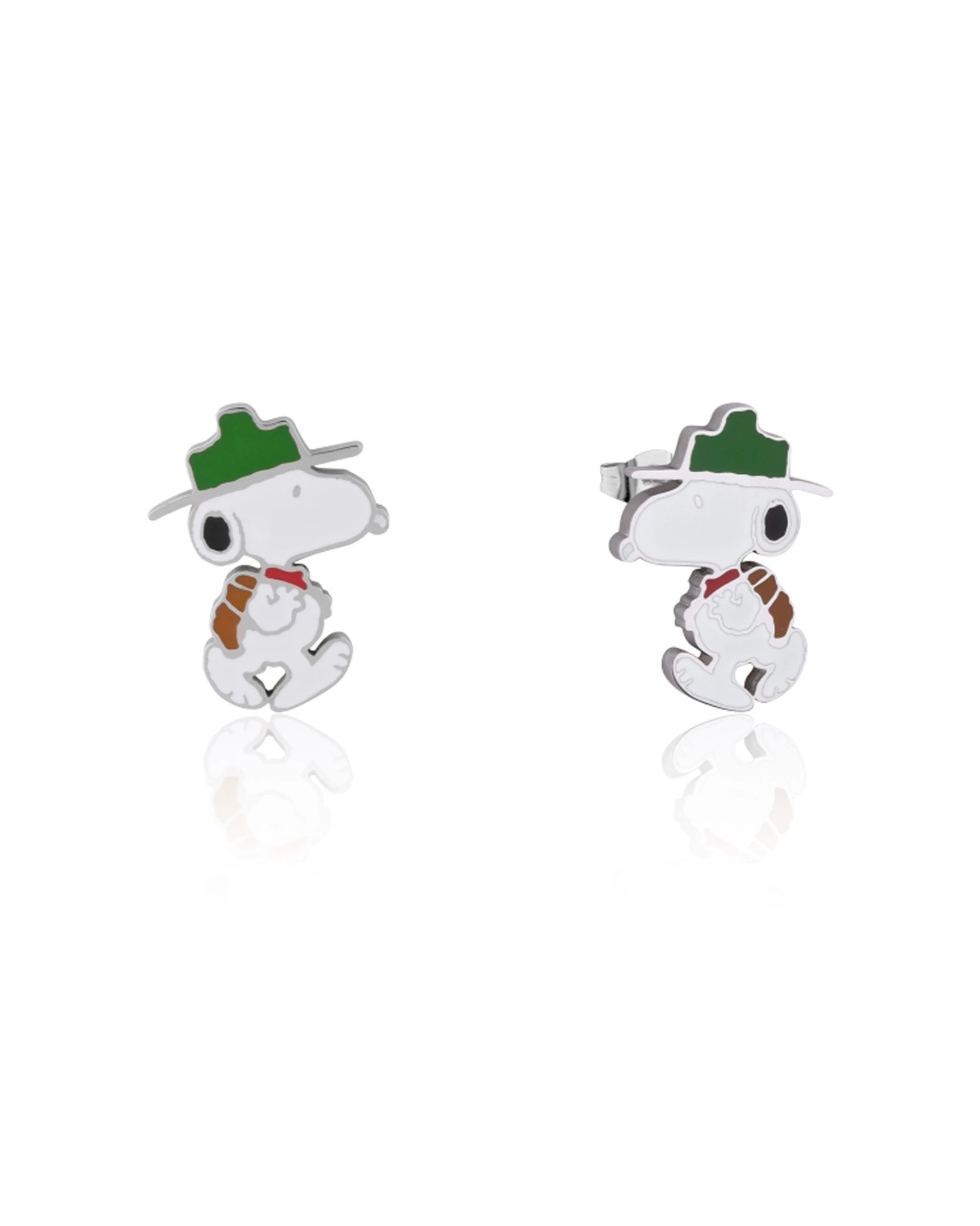 1 Couture Kingdom Peanuts Snoopy Beagle Scout Stud Earrings Jewellery 15mm - Silver, 1 of 2