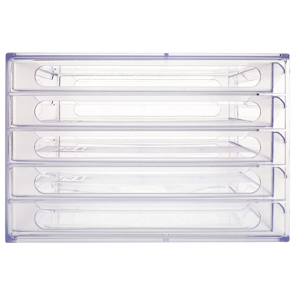 3 J.Burrows Desktop File Storage Organiser 5 Drawer Clear, 3 of 4