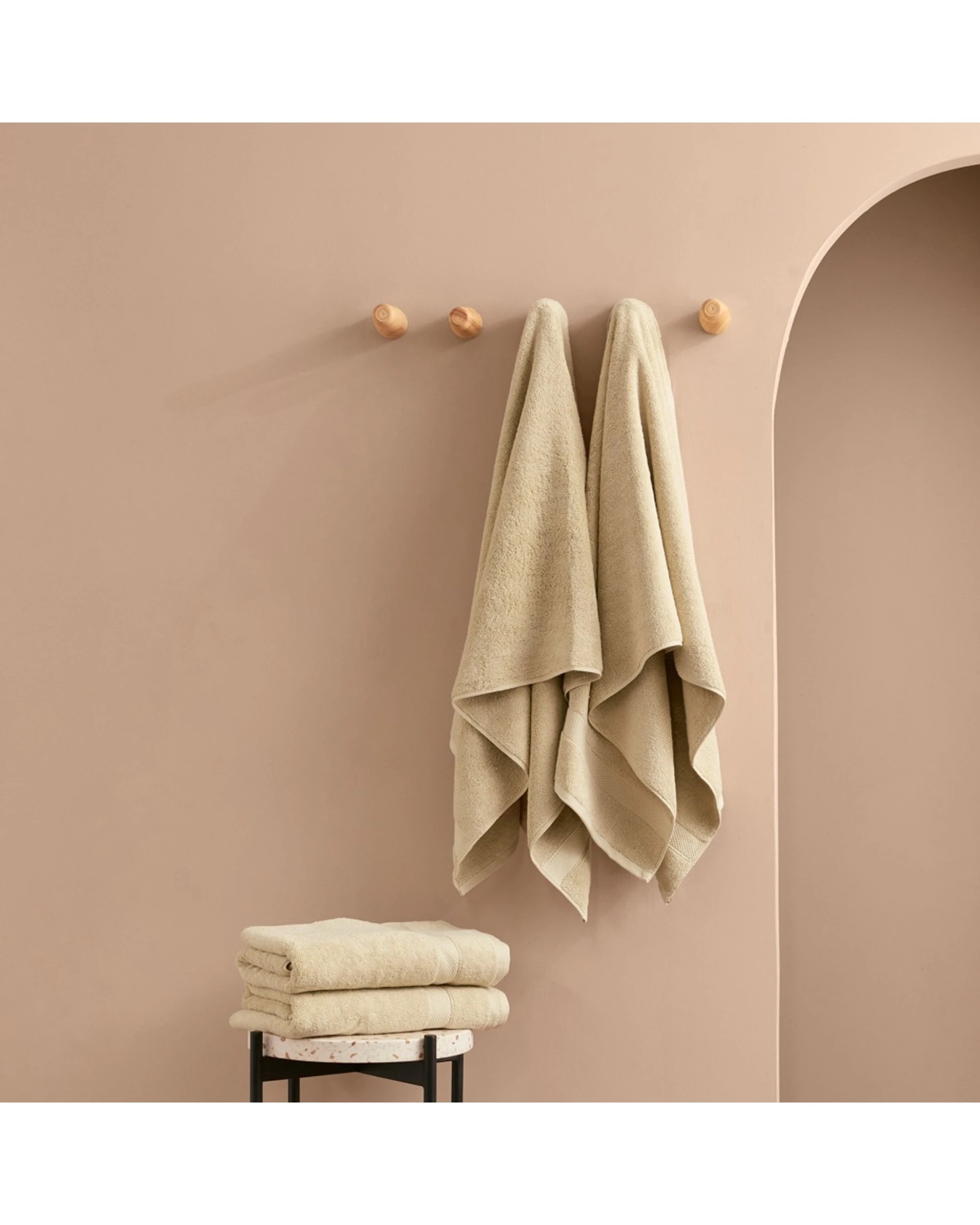 3 Bedding co 4pc Egyptian Cotton Luxury Bath Towel Set Ultra Soft French - Beige, 3 of 4