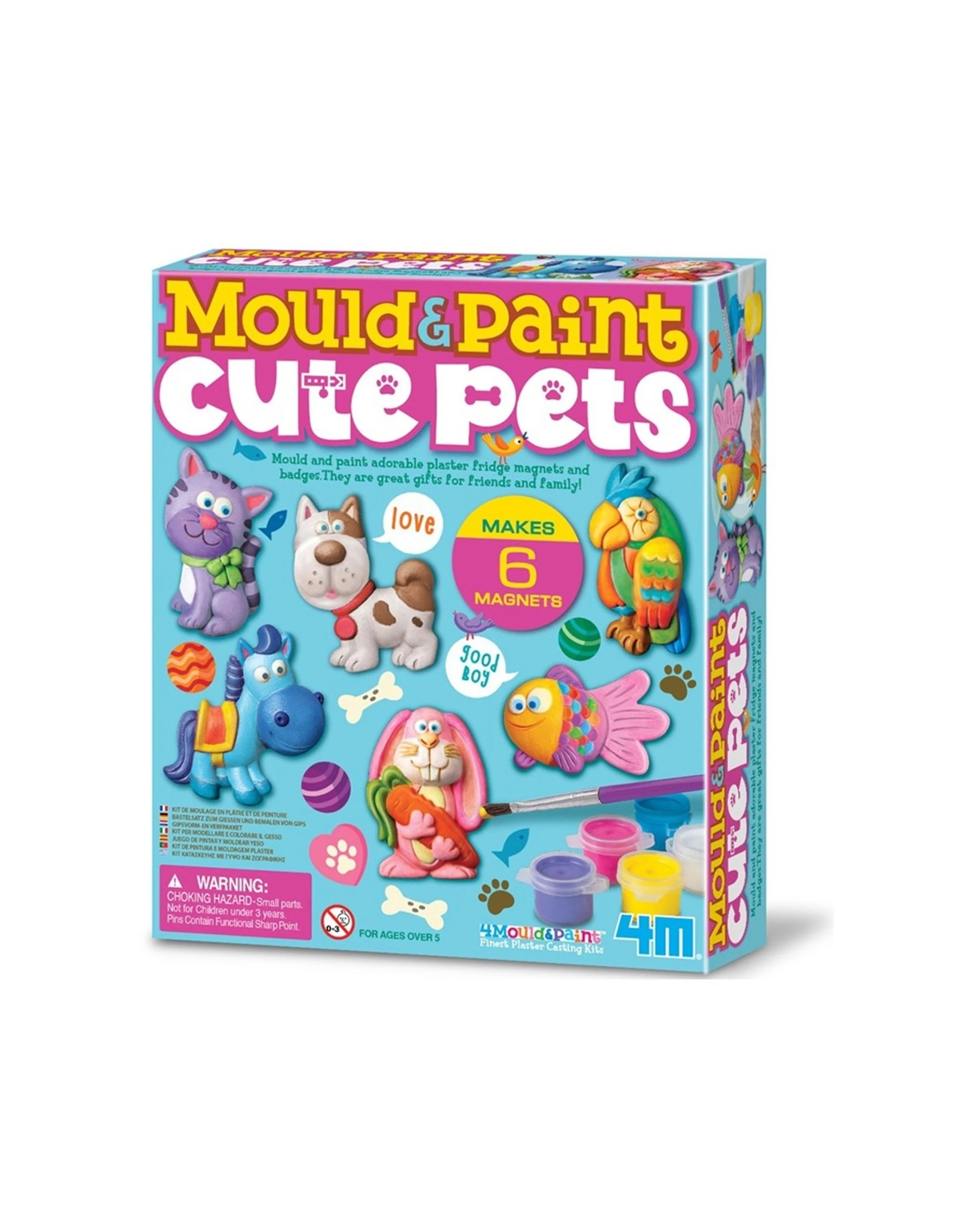 1 4M Mould & Paint Cute Pets Magnet/Badges Kids Children Art Painting, 1 of 3