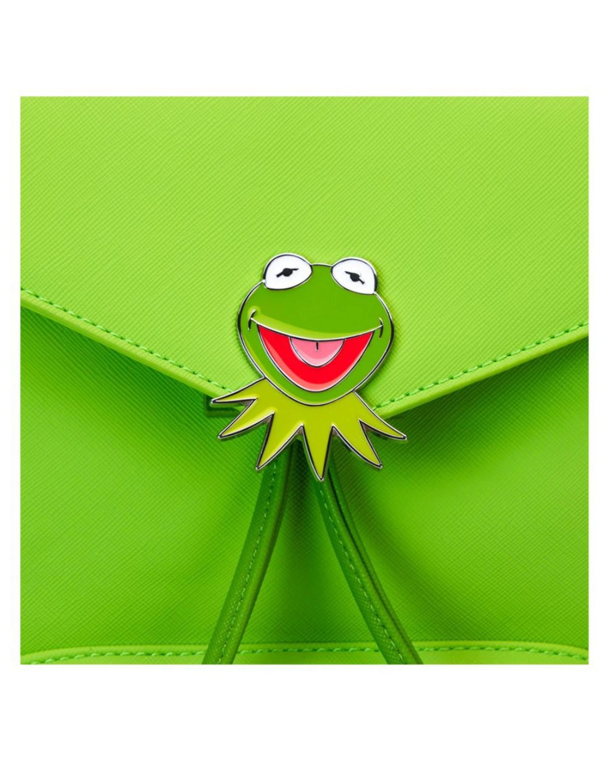 3 Loungefly The Muppets Kermit The Frog 10 inch Faux Leather Mini Backpack - Green, 3 of 7