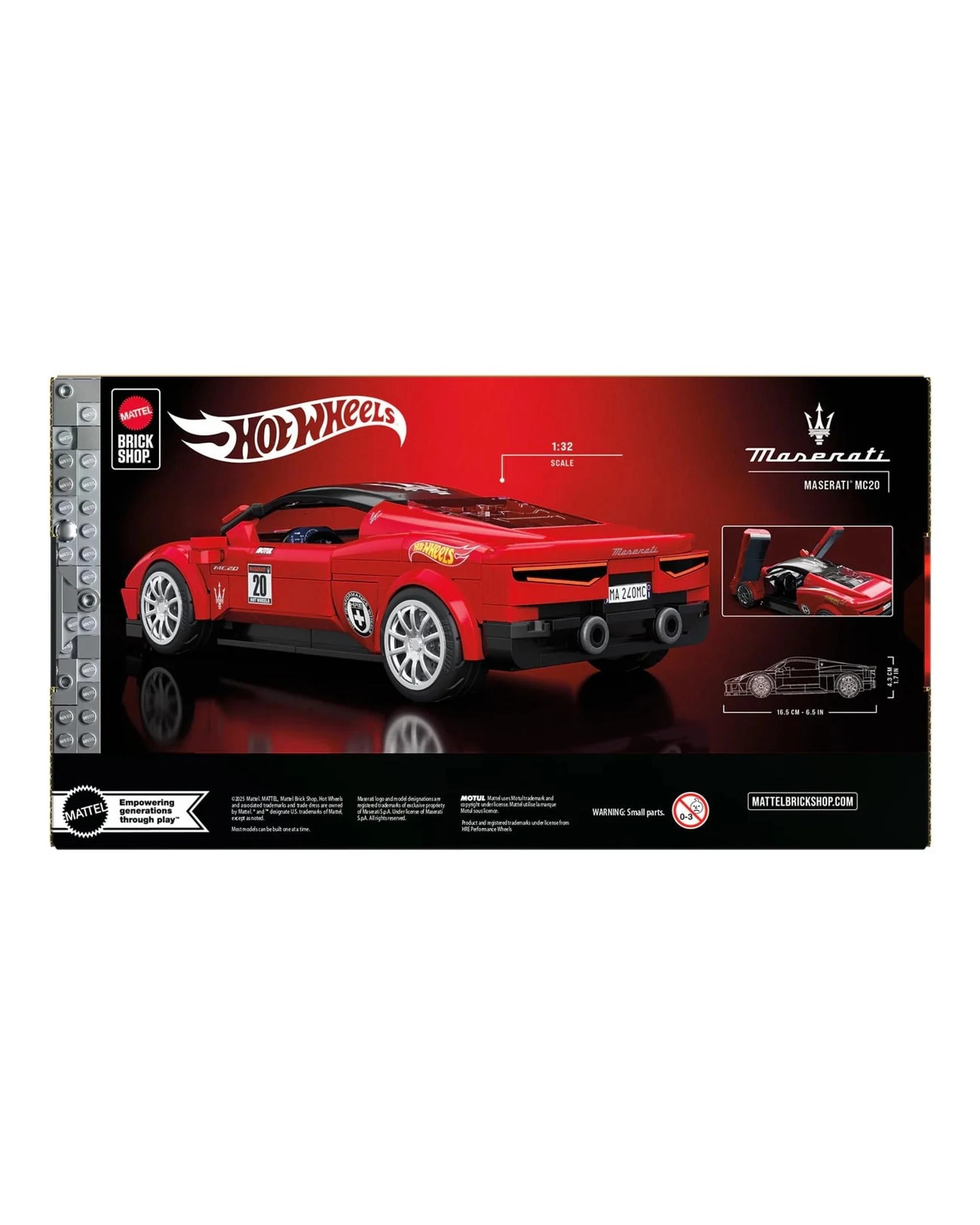 9 Mattel Brick Shop Hot Wheels Speed Series Maserati MC20 Building Set - Red, 9 of 10