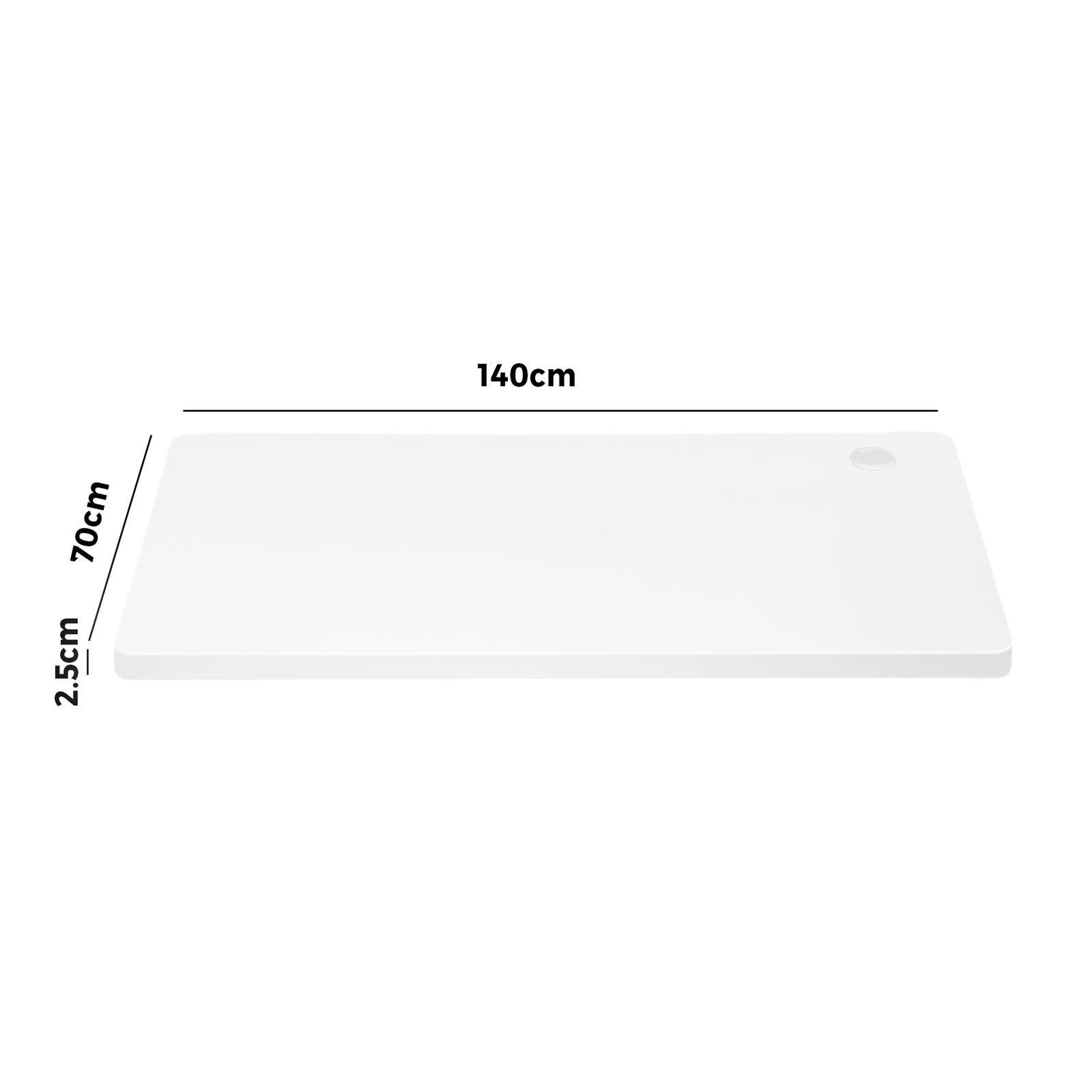 1 Oikiture Standing Desk Top Adjustable Electric Desk Board Computer Table
 - White, 1 of 8