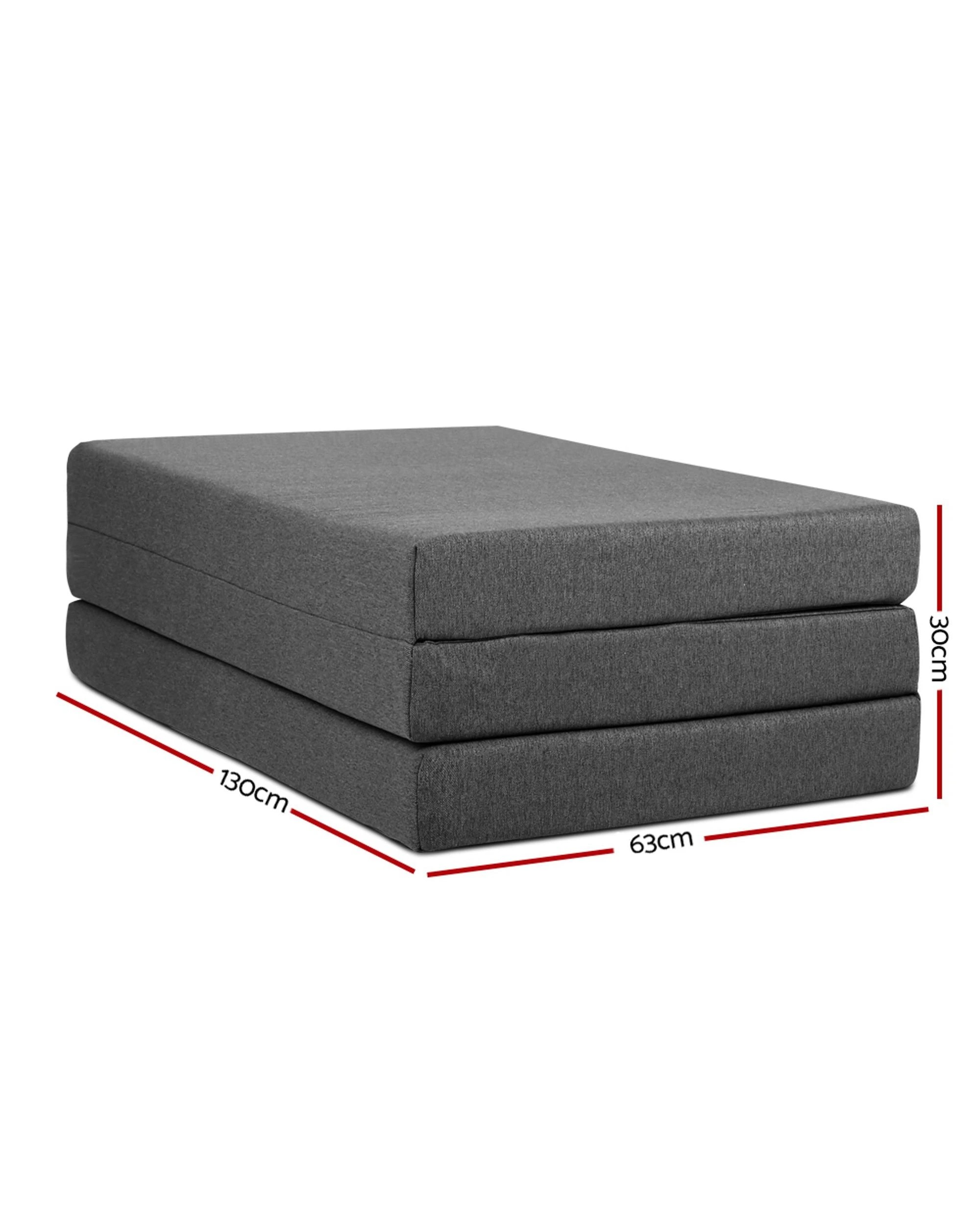 3 Giselle Bedding Foldable Mattress Folding Foam Double - Double Bed - Grey, 3 of 5