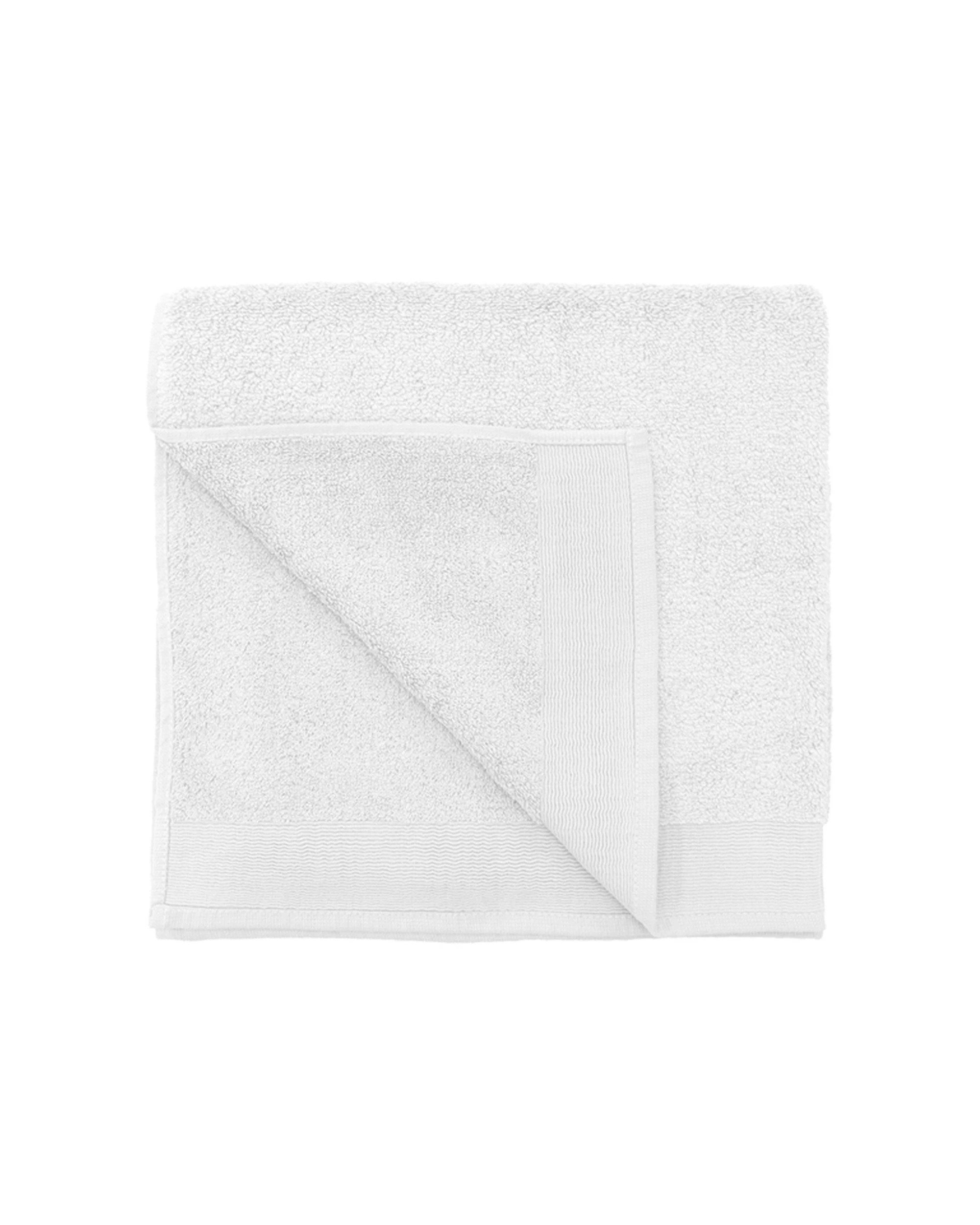 1 Bambury Elvire Bath Towel 600gsm Soft Absorbent Cotton Ribbed Edge - White, 1 of 4