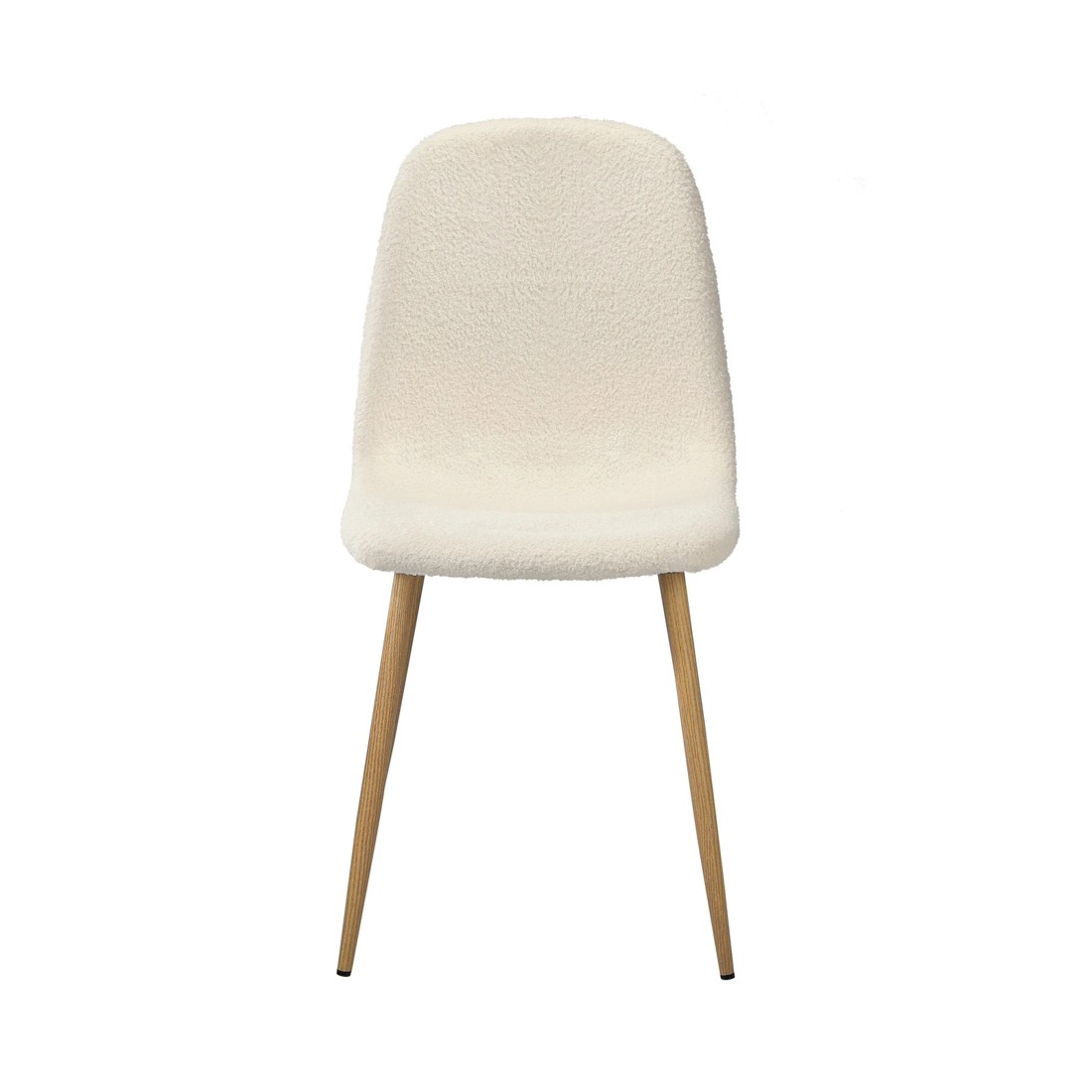 6 Oikiture 2x Sherpa Dining Chairs Kitchen Accent Chair Lounge Timber-look Legs
 - White, 6 of 10