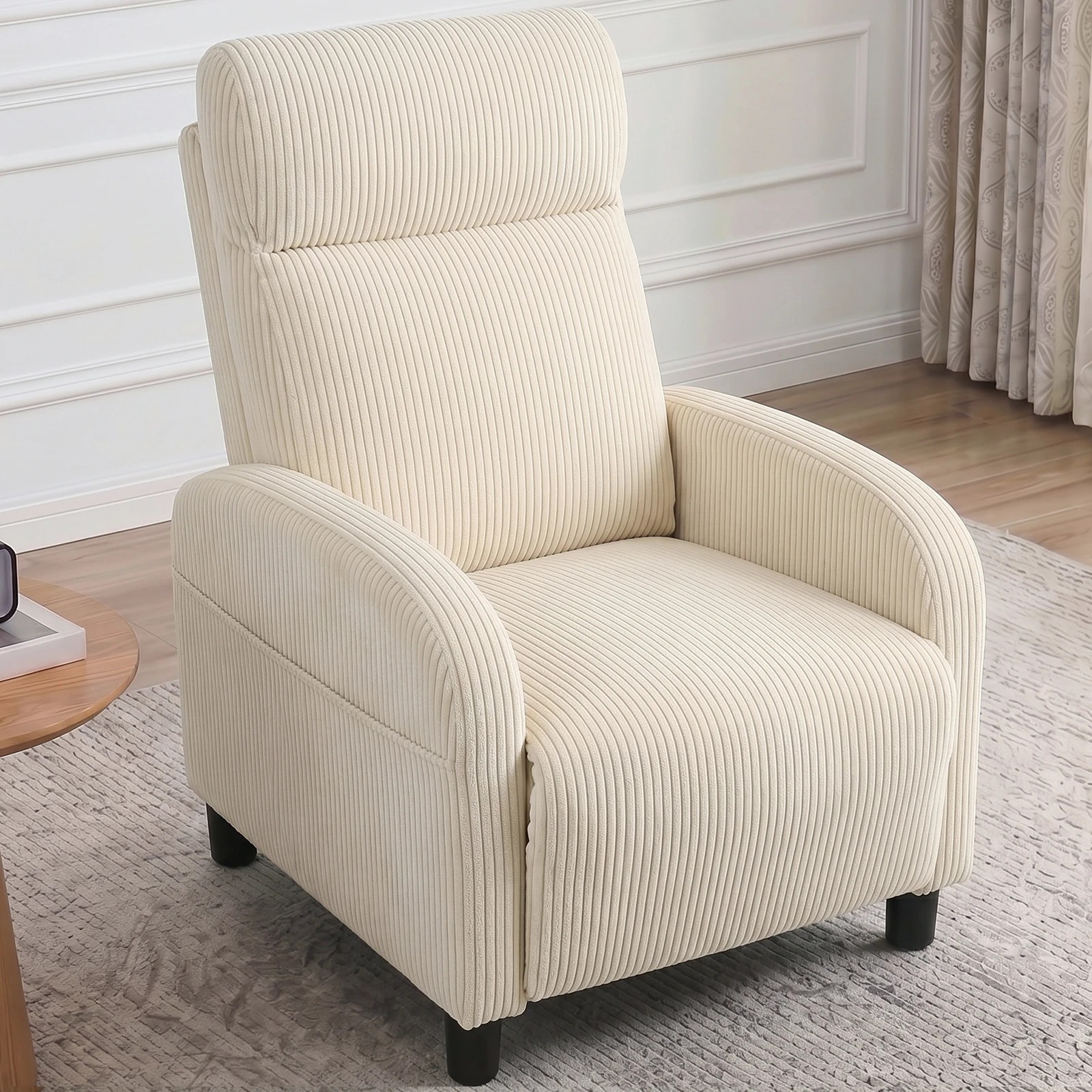 5 Advwin Recliner Chair with Adjustable Backrest and Footrest Lounge Armchair - Beige, 5 of 7