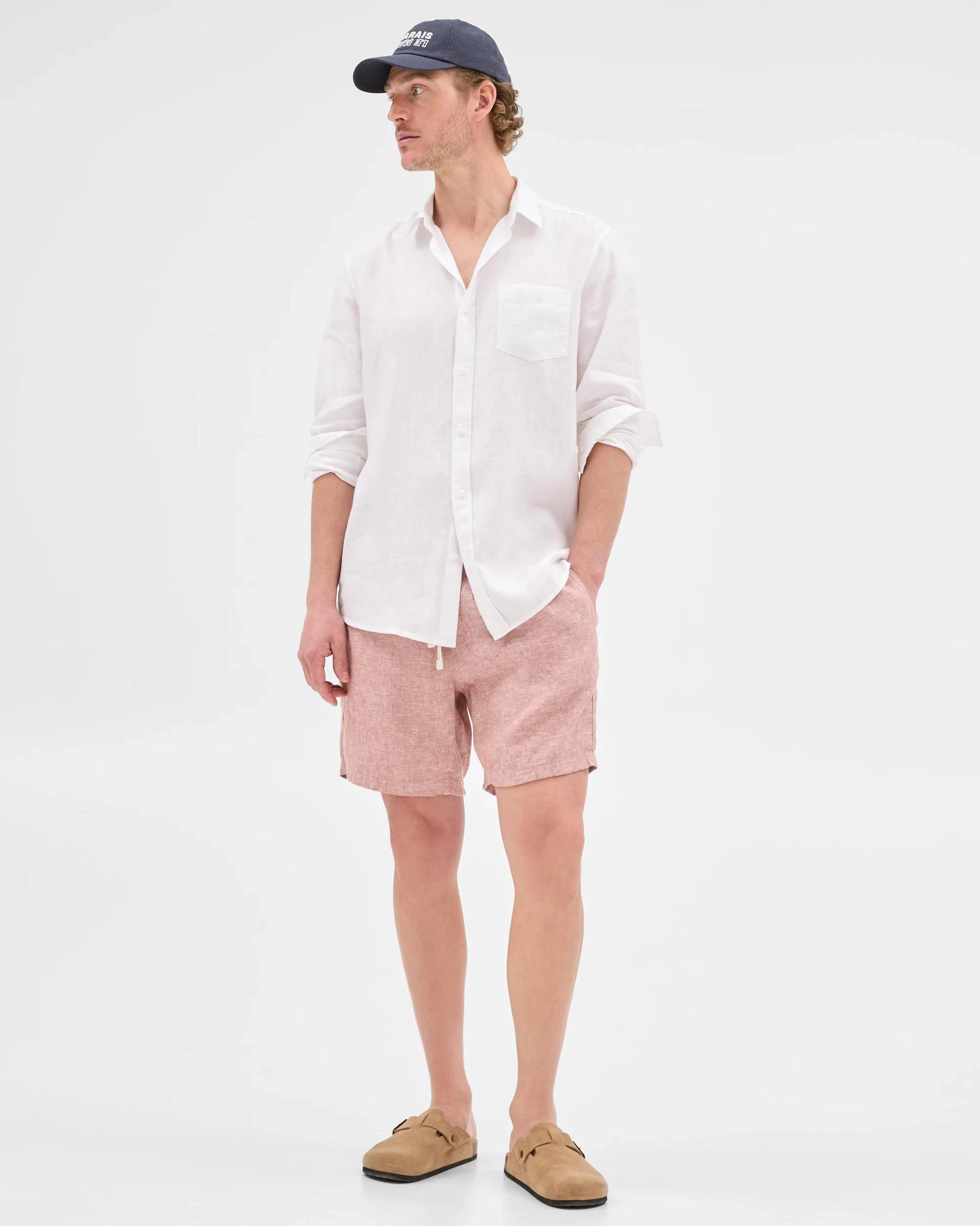 1 Target European Linen Shorts BRICK, 1 of 6