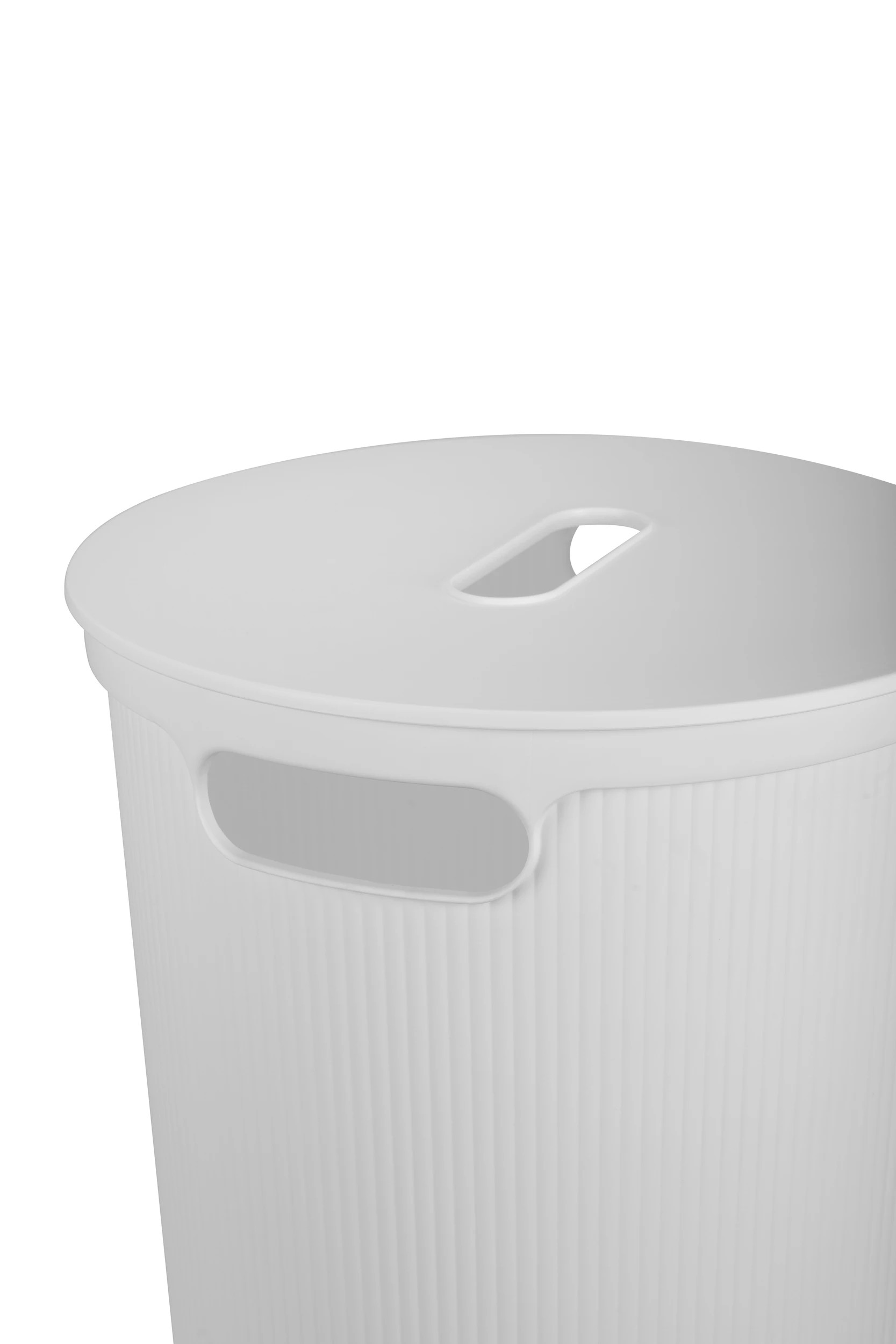 7 70 Litre Ribbed Laundry Hamper - White, 7 of 8
