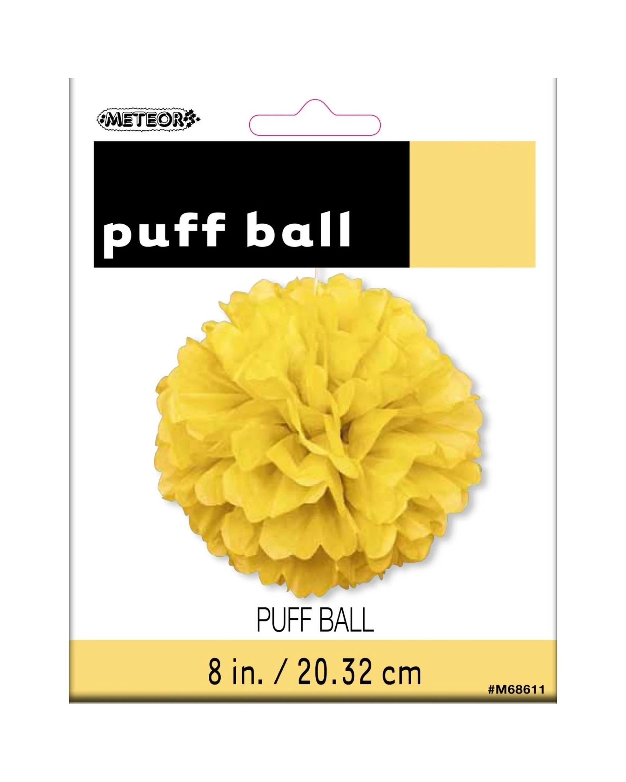 2 Unique 20cm Tissue Paper Puff Ball - One Size - Yellow, 2 of 2