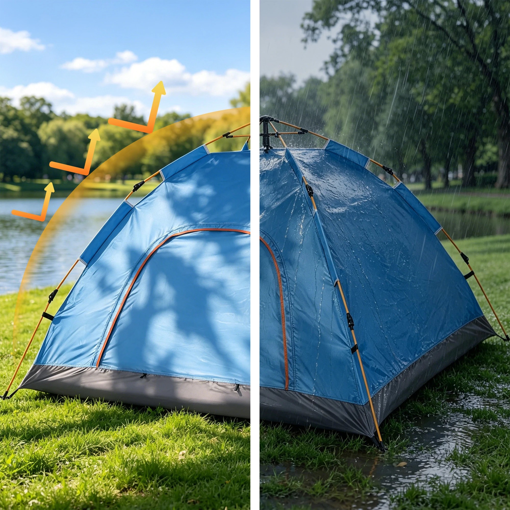 4 Weisshorn Camping Tent Instant Tent Pop up 2 Person Outdoor Hiking Tents Hiking - Blue, 4 of 7