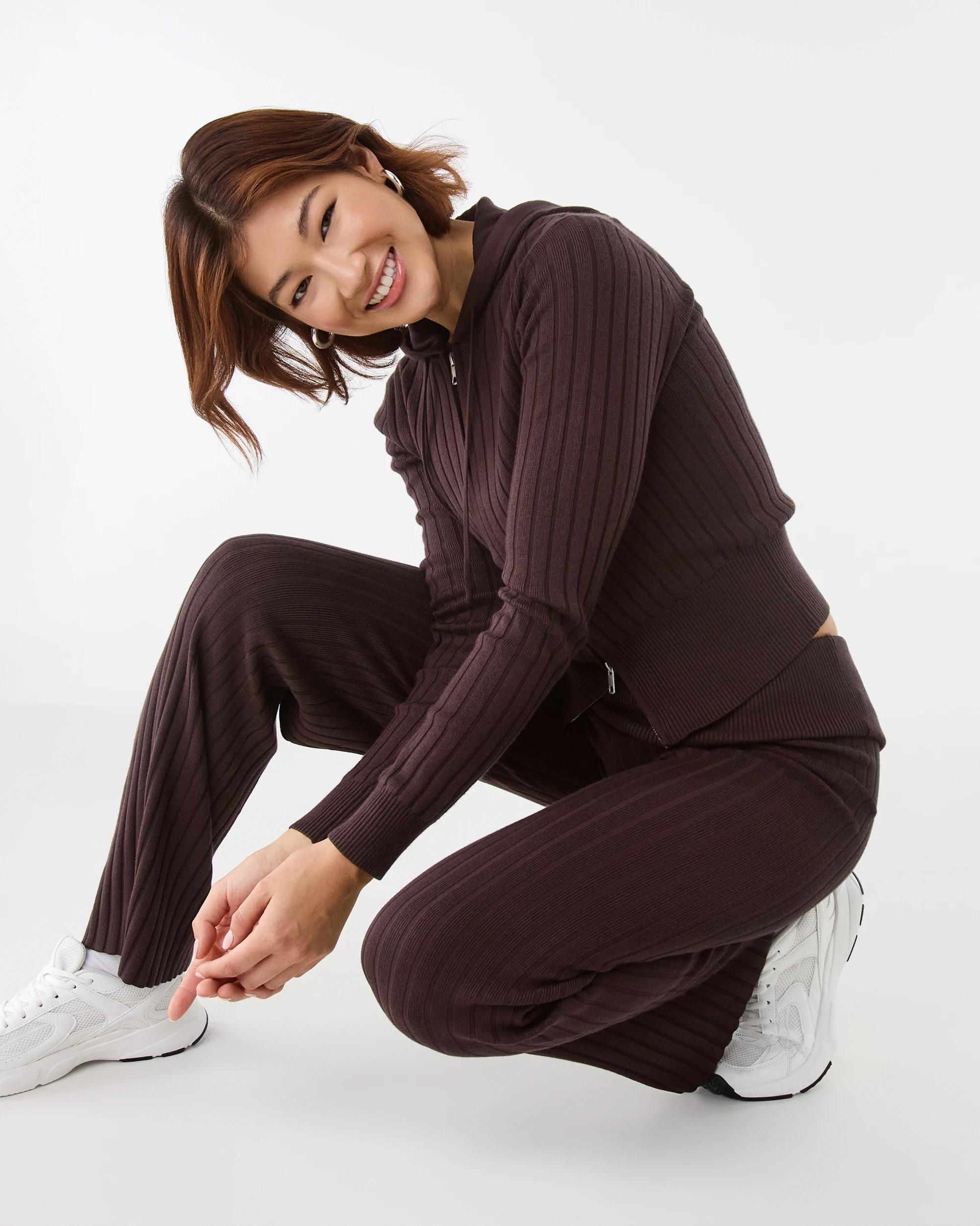 8 Knit Hoodie Choc Plum, 8 of 9