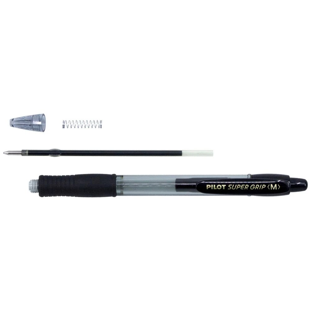 4 PILOT SuperGrip Retractable Ballpoint Medium 1mm Black 4 Pack, 4 of 8