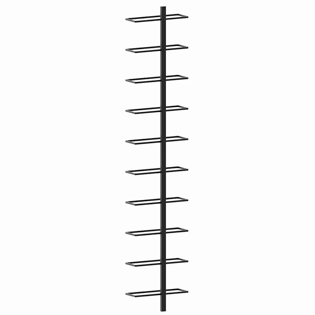 8 Vidaxl Wall-mounted Wine Racks For 20 Bottles 2 Pcs Metal - Black, 8 of 10