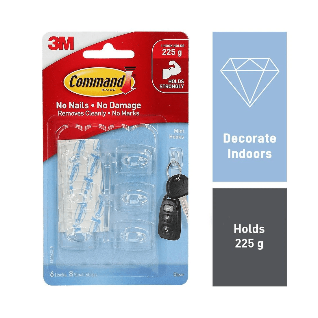 2 3M Command Mini Clear Hooks with Clear Strips 6 Pack, 2 of 2