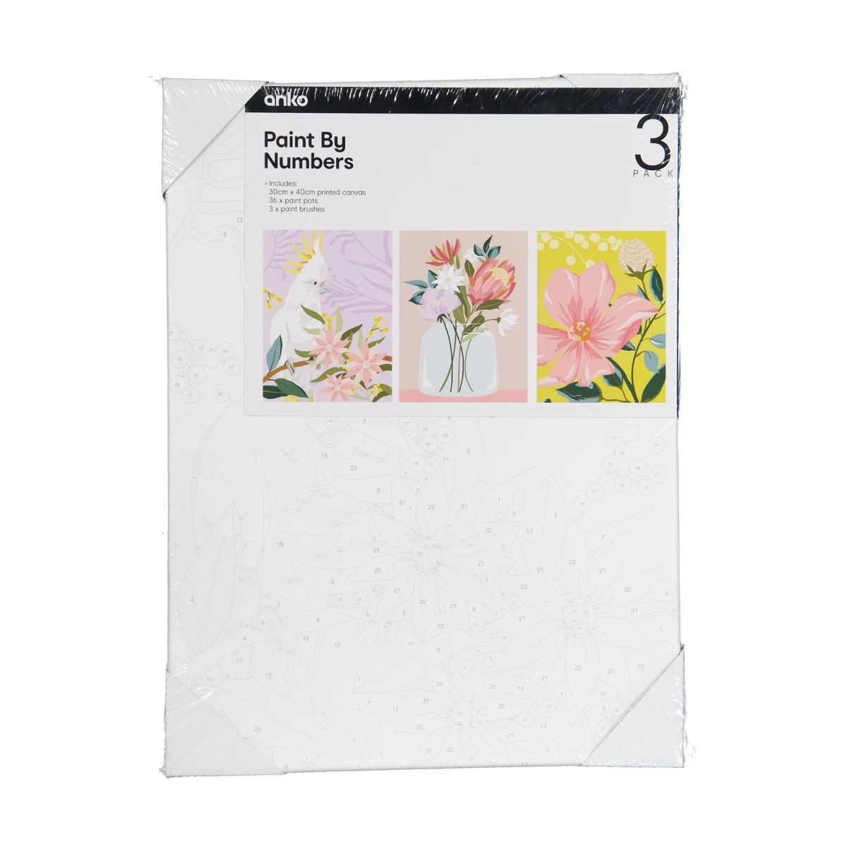1 3 Pack Paint by Numbers - Floral, 1 of 9