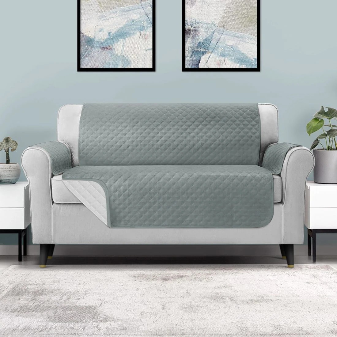 3 Artiss Sofa Cover Couch Covers 3 Seater 100% Water Resistant
 - grey, 3 of 6