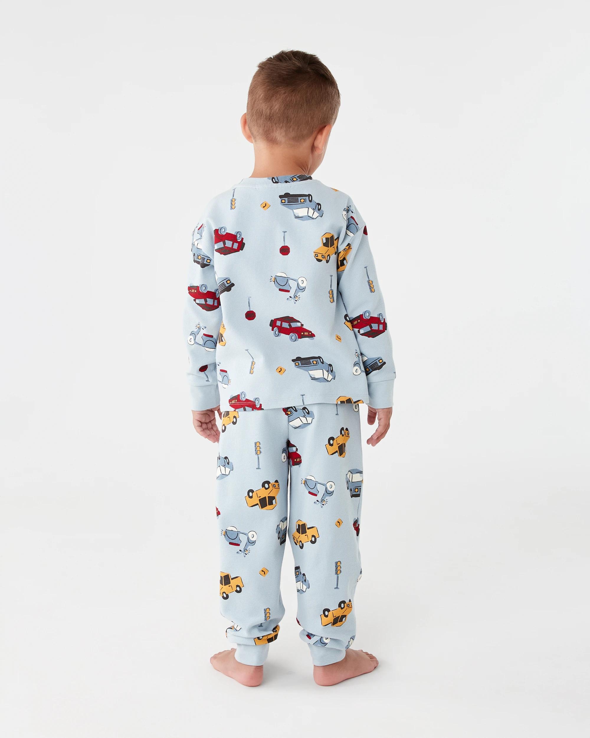 2 Waffle Pyjama Set Blu Vhcle, 2 of 7
