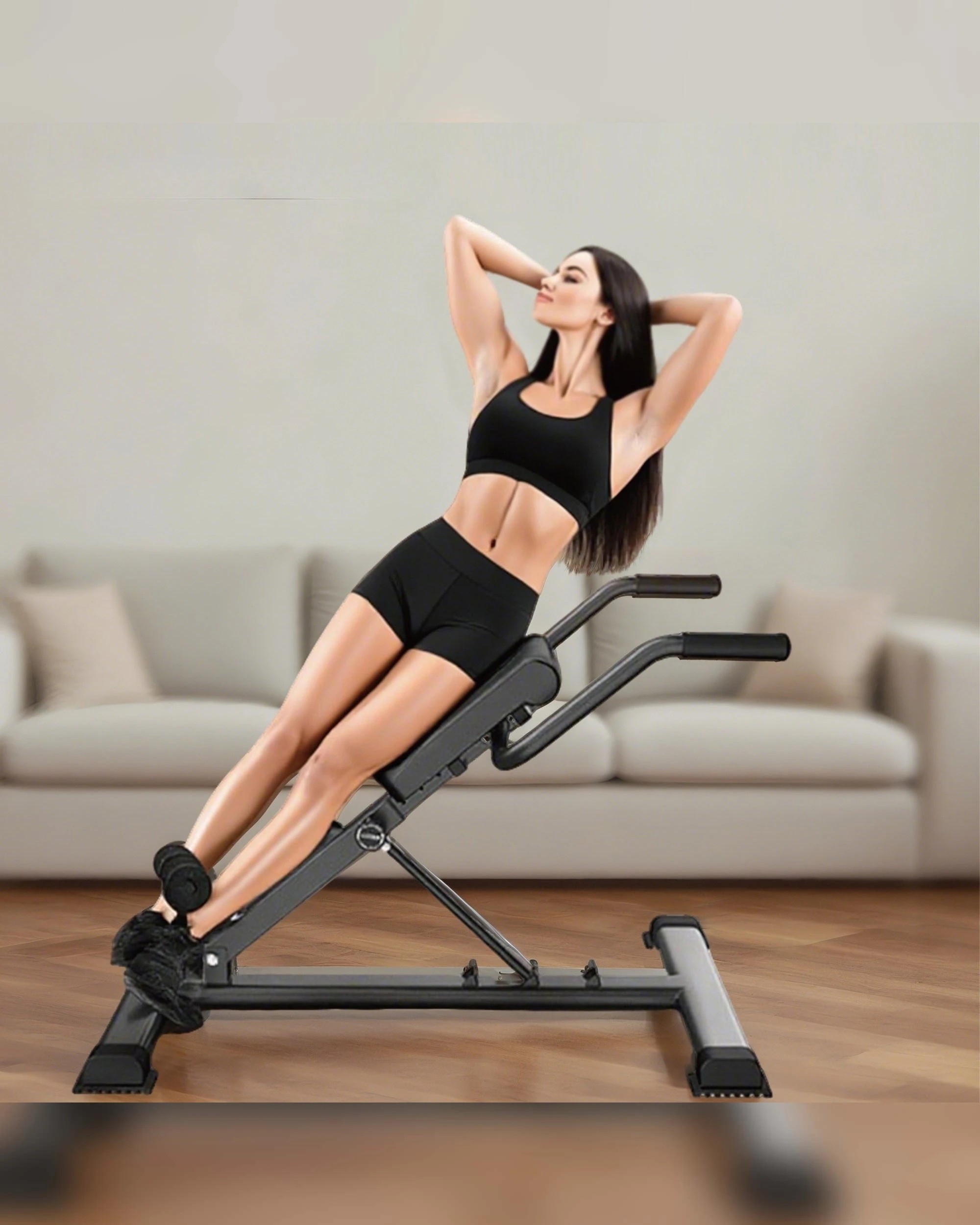 2 Fitness Master Roman Chair Ab Hyperextension Bench 3+7 Level Foldable 180kg, 2 of 9