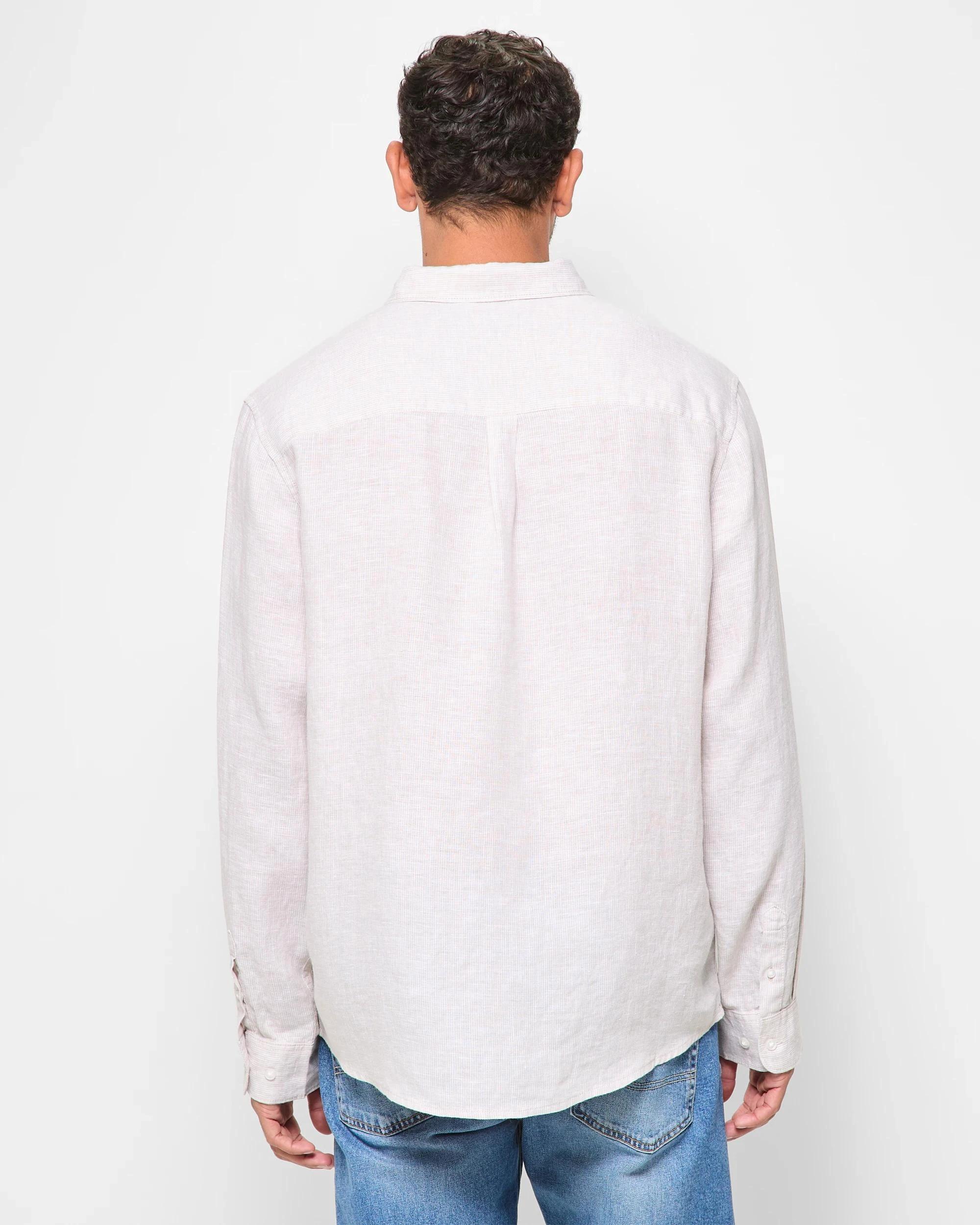 6 Target European Linen Long Sleeve Textured Shirt LIGHT STONE, 6 of 10