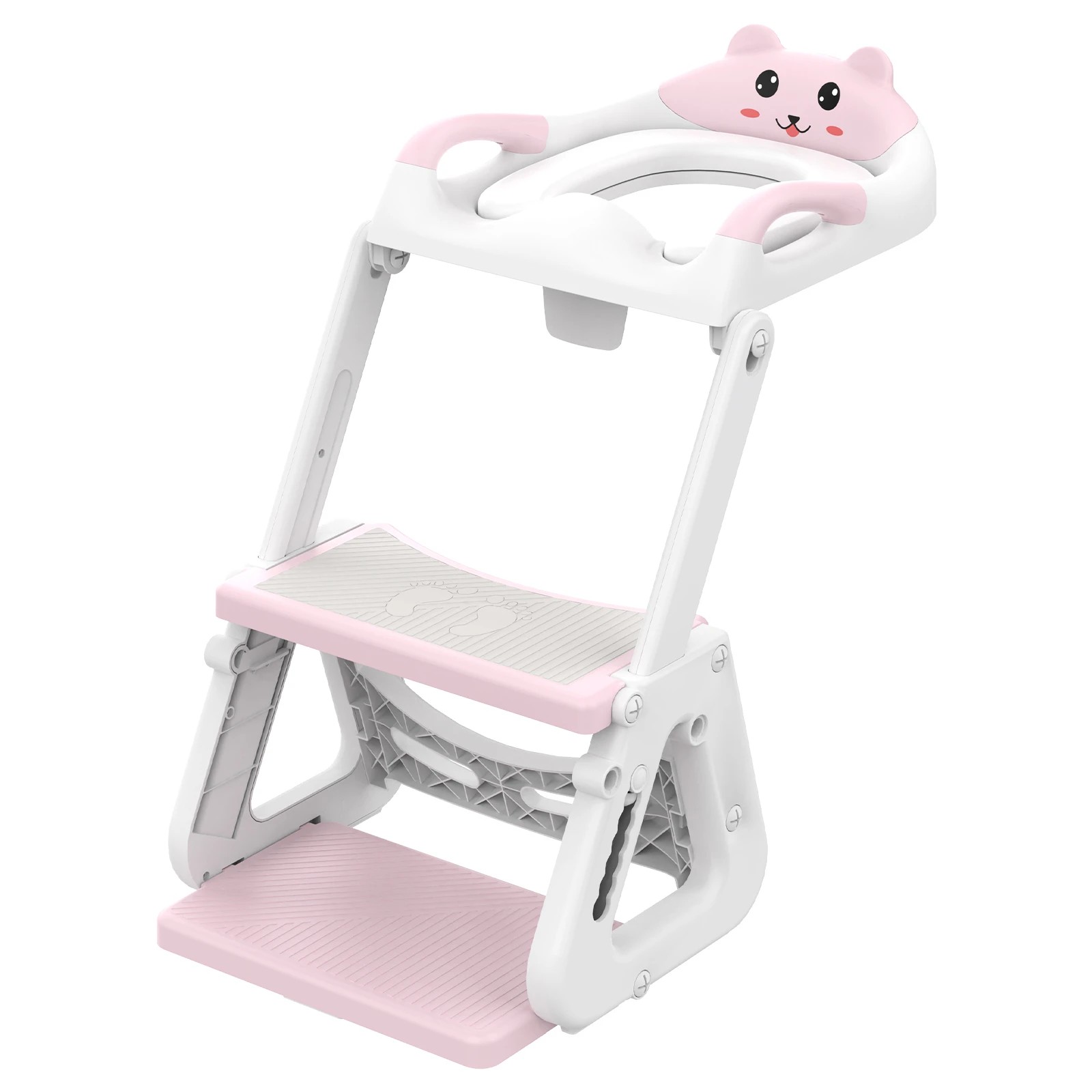 1 Advwin Foldable 2-in-1 Toddler Potty Training Seat Toddler Stool Height Adjustable Toilet Training Seat - Pink, 1 of 8