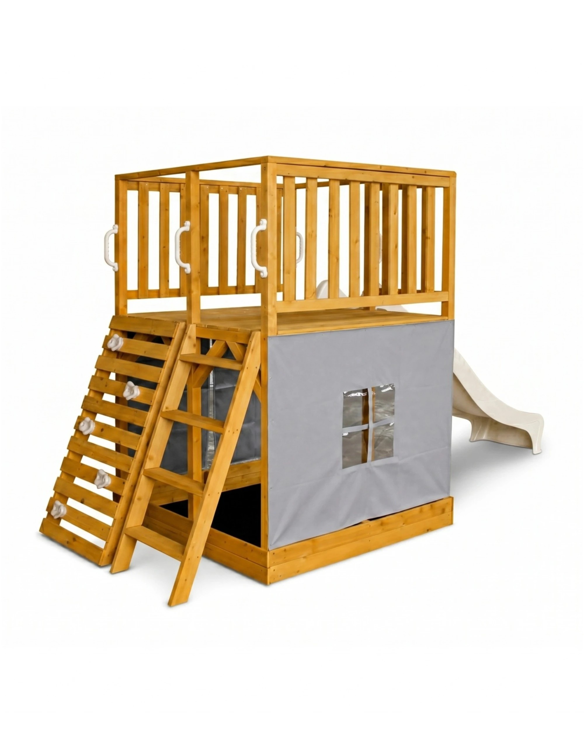 2 Hide & Seek Kids Henry Hideout Cubby House with Slide - Bright - White, 2 of 5