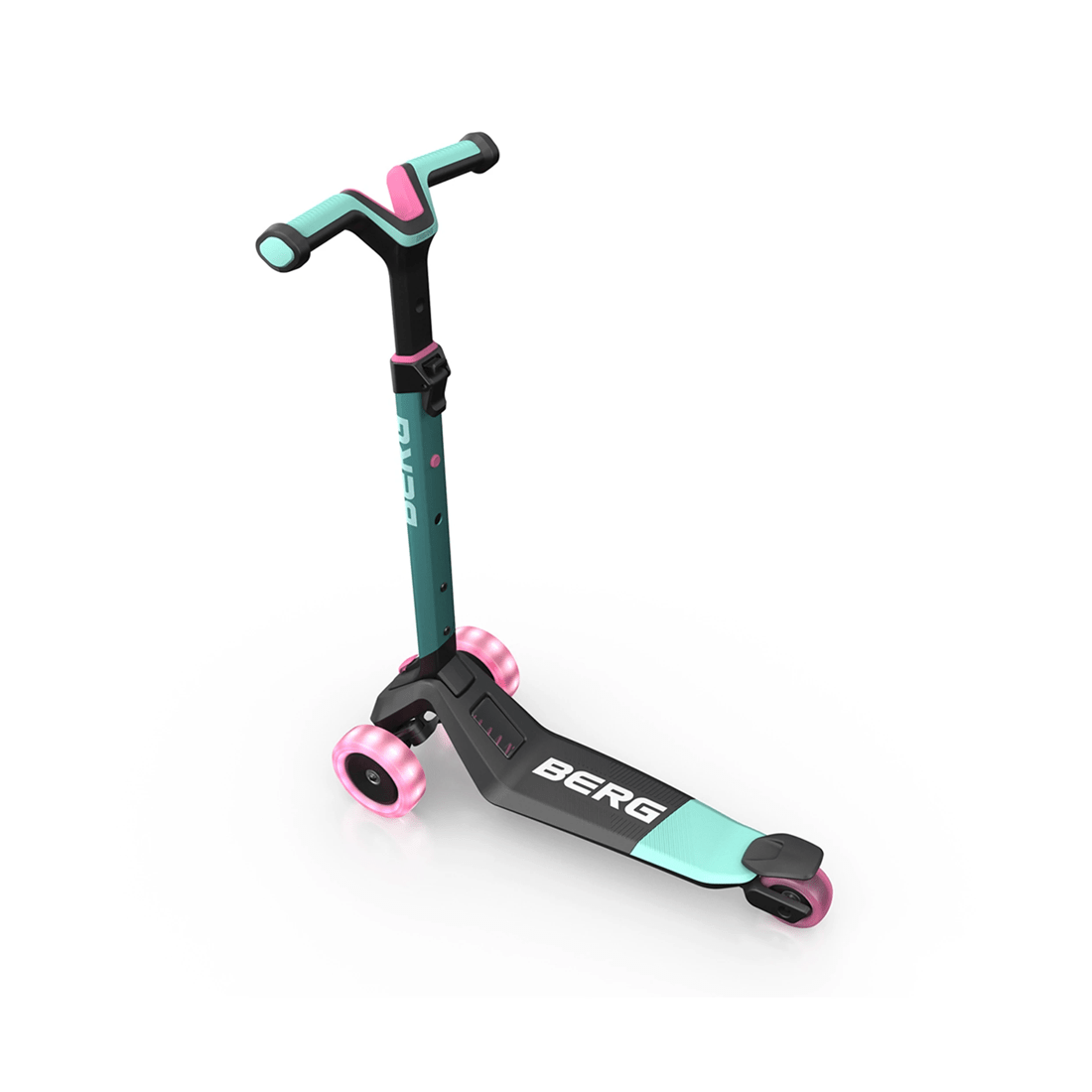 2 BERG Nexo Foldable Kids Scooter With Lights - Adjustable Handlebar Age 2 Plus
 - green, 2 of 3