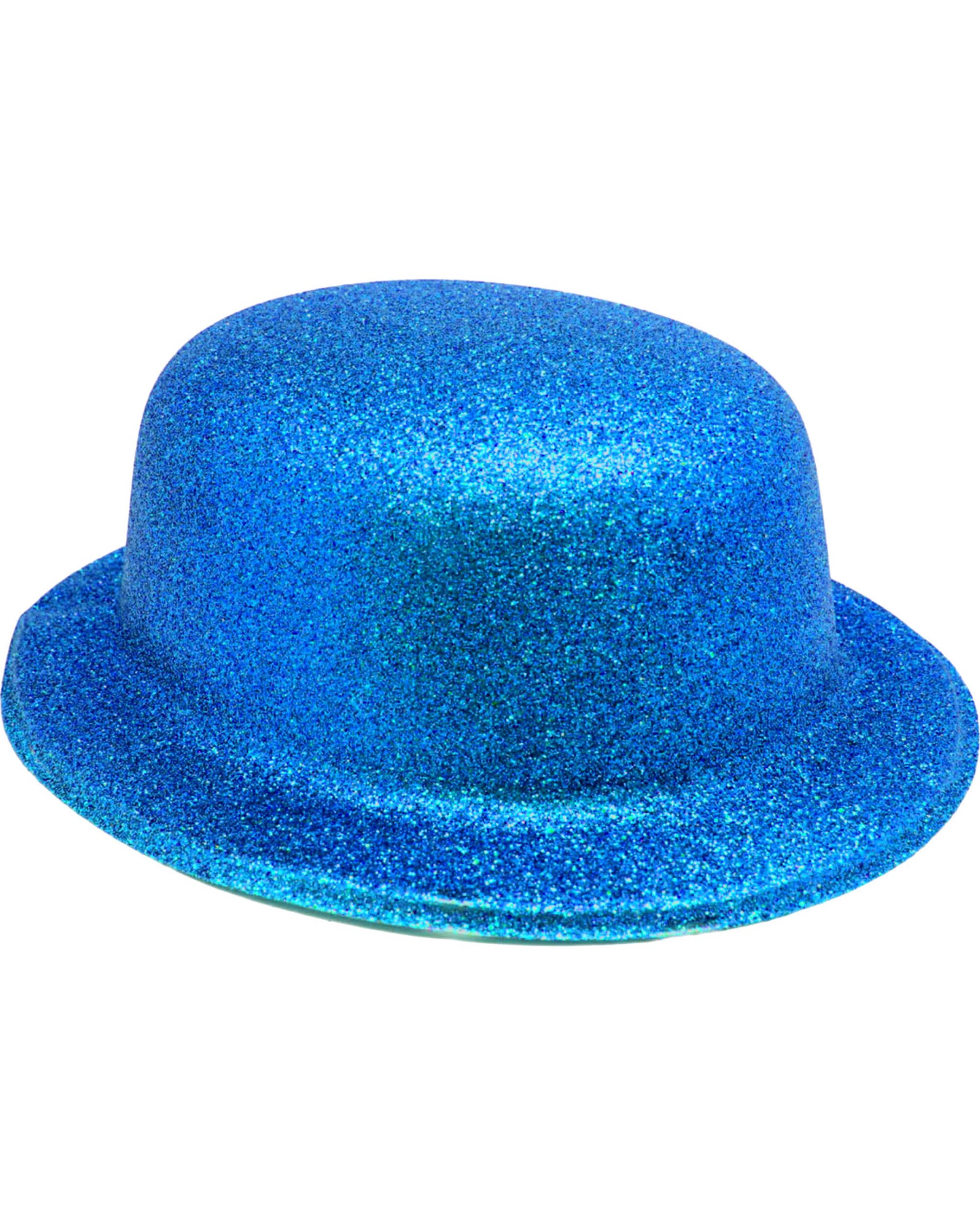 1 Partyrama Glitter Bowler Hat - Blue, 1 of 1