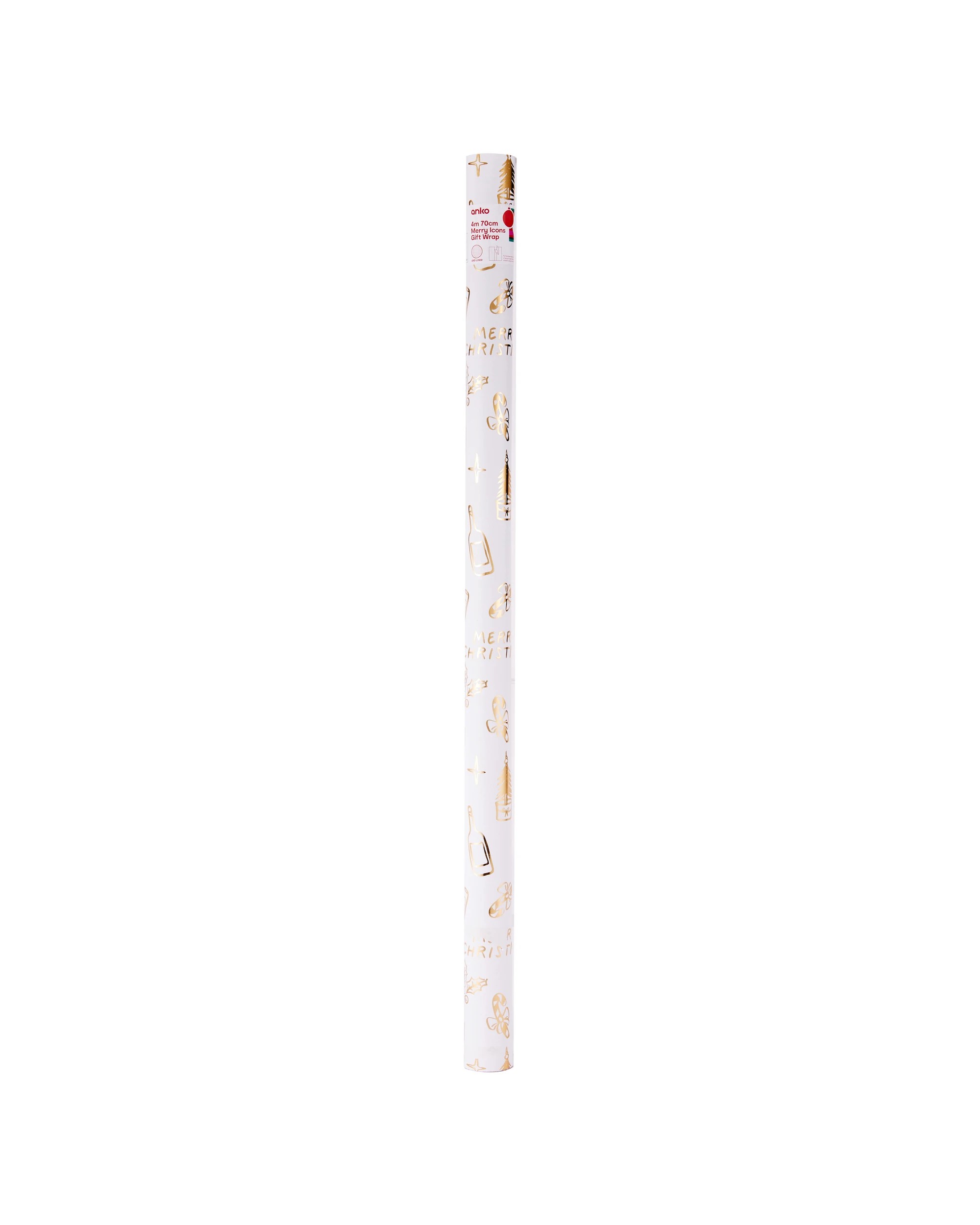 4 4m Merry Icons Gift Wrapping Paper, 4 of 4