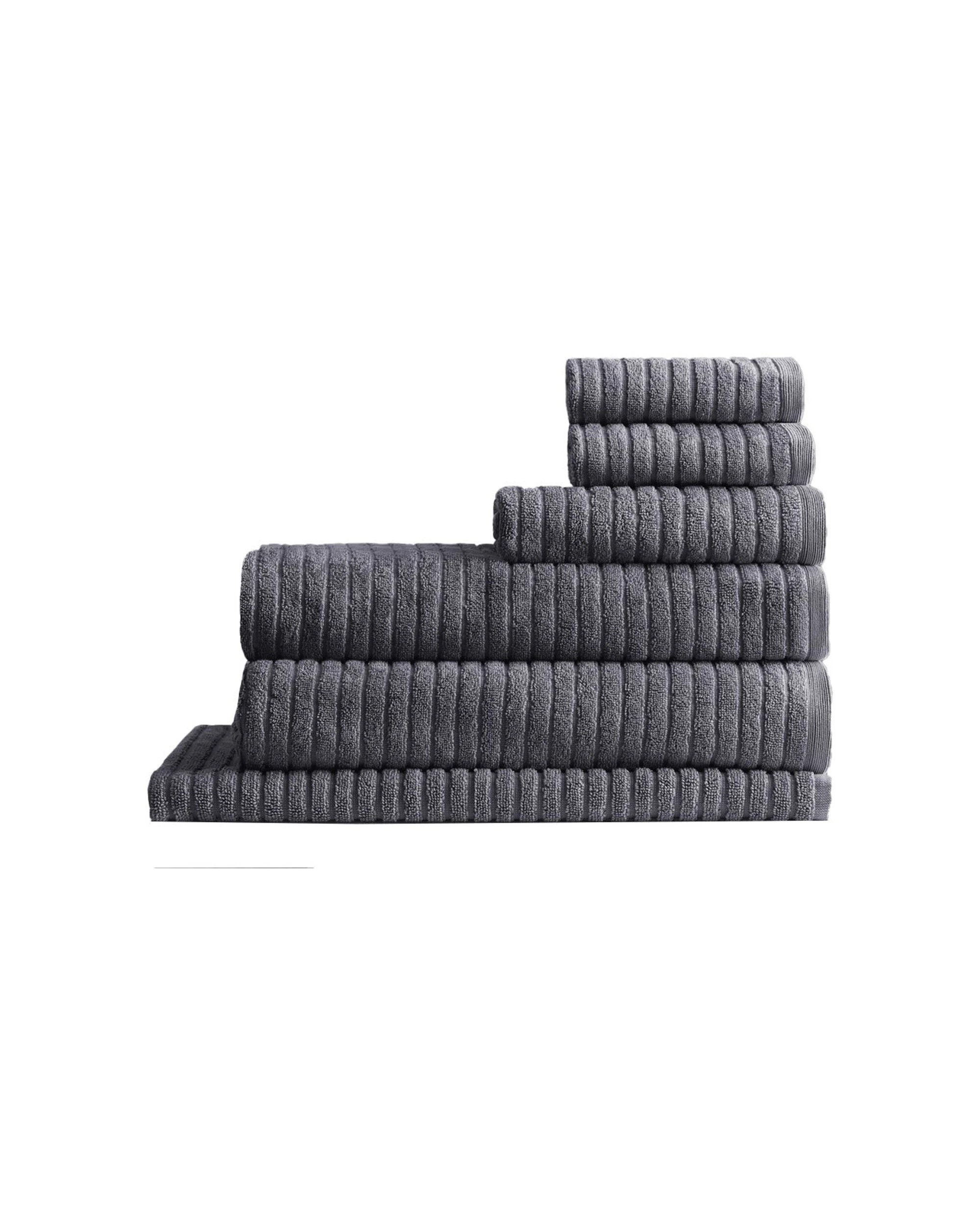 1 Canningvale 6pc Cotton Bamboo Quick Drying Rib Towel Set Porcini
 - Grey, 1 of 4