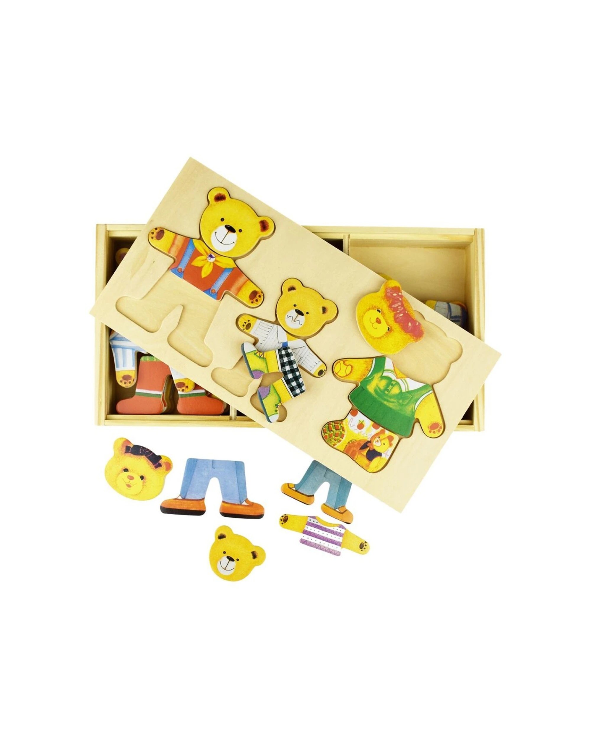 5 Kaper Kidz Dressing Bear Family Wooden Blocks Pretend Play Toy 18 Months Plus - Multi, 5 of 8