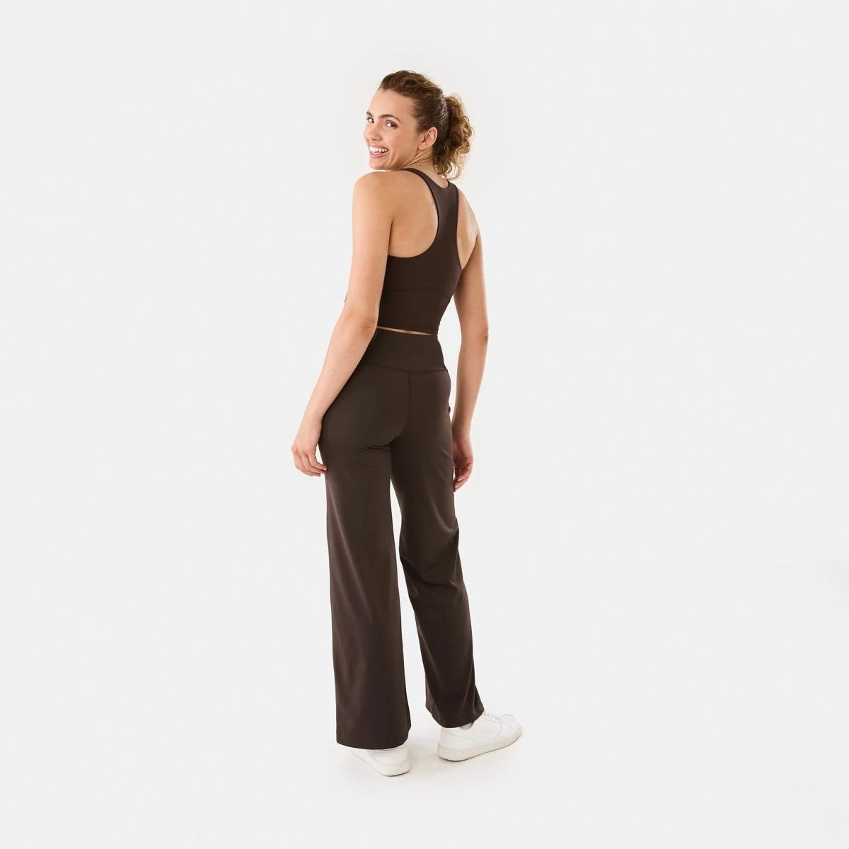 4 Active Womens Ultrasoft Longline Crop Top TUSCAN BROWN, 4 of 8