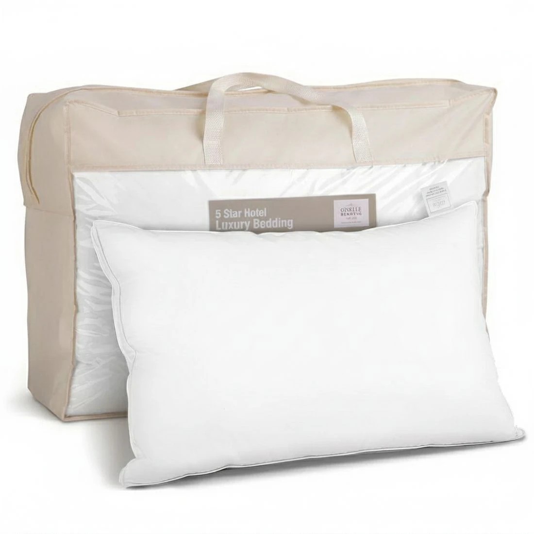 7 Giselle Bedding Goose Feather Down Pillow Luxury Twin Pack - White, 7 of 8