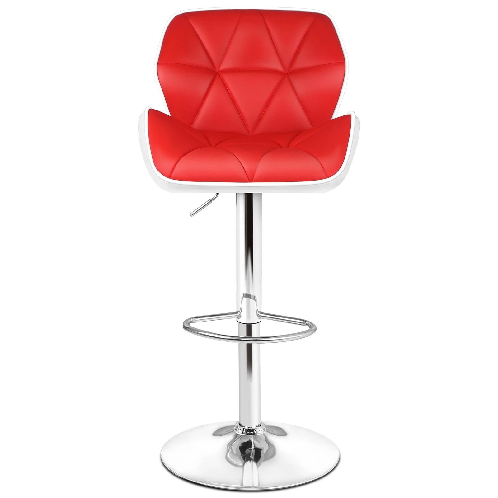 4 Alfordson 4x Bar Stools Willa Kitchen Gas Lift Swivel Chair Leather - Red, 4 of 8