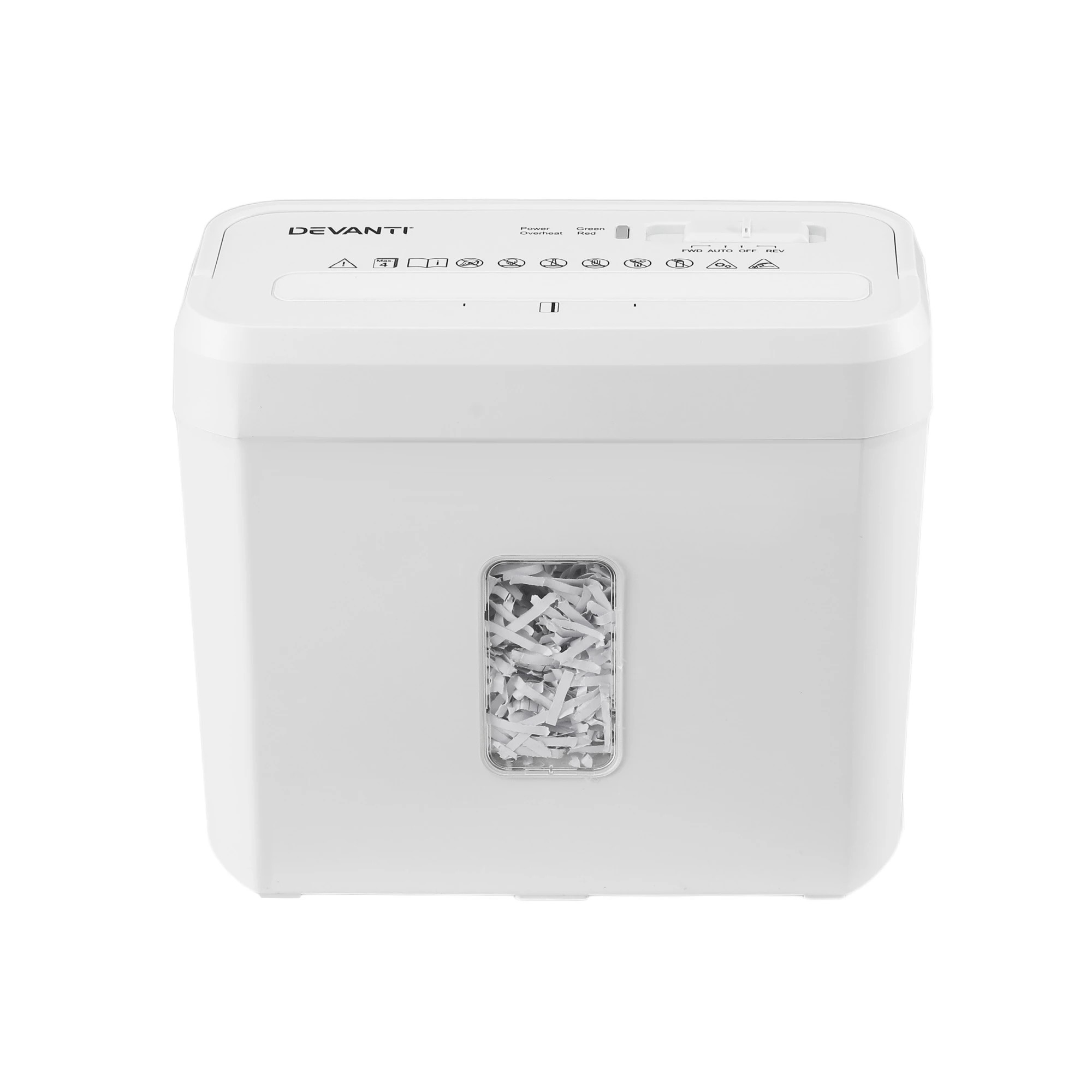 3 DEVANTI 8L Small Tabletop Paper Shredder 4 Sheet P4 Cross Cut Home Office - White, 3 of 10