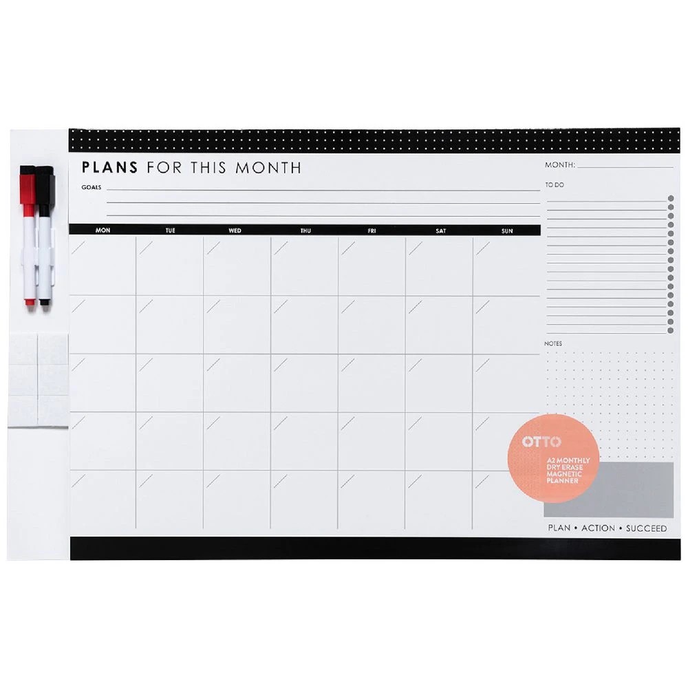 1 Otto A2 Dry Erase Monthly Business Goals Planner, 1 of 2