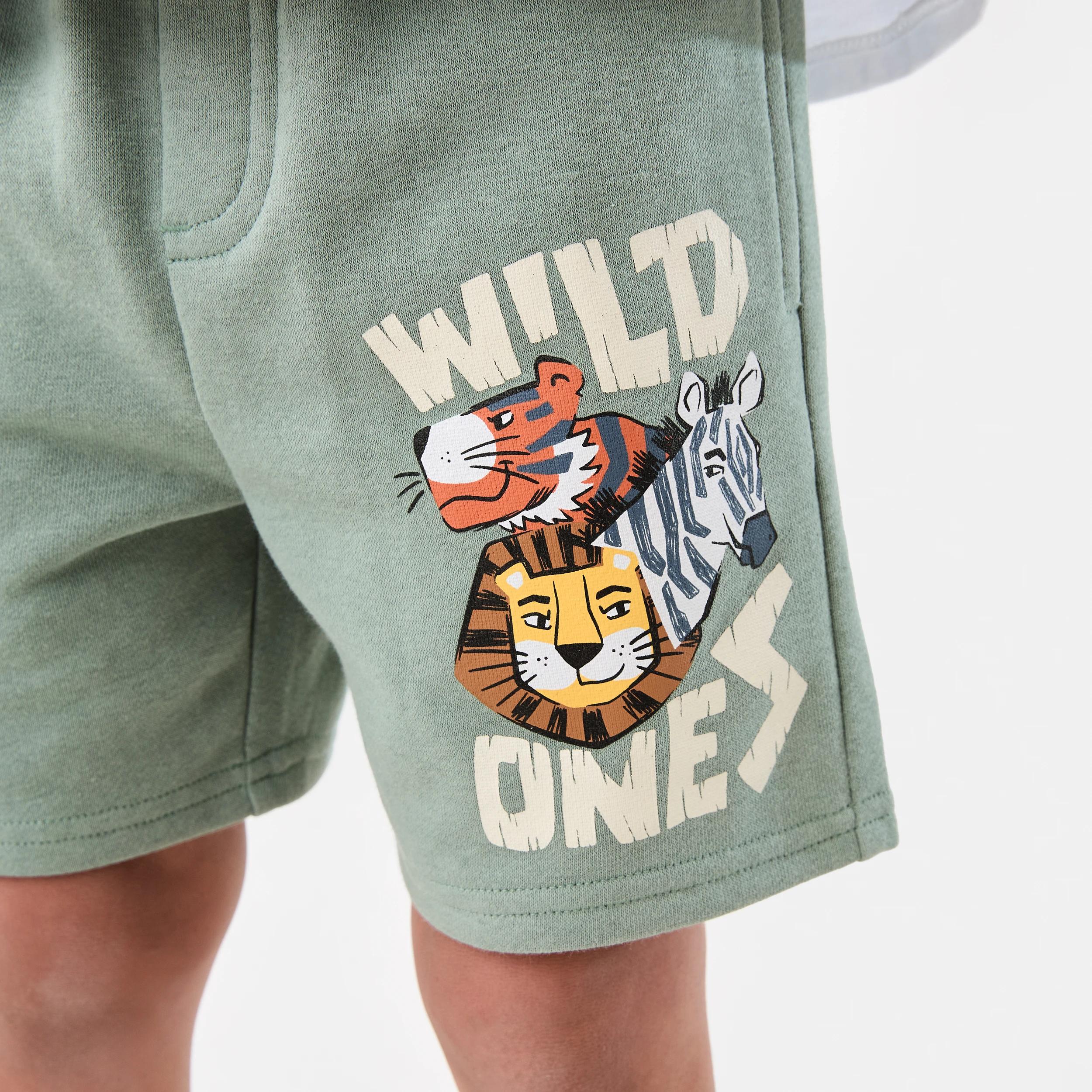 5 Graphic Knit Shorts WILD ONES HEADS MID GREEN, 5 of 7