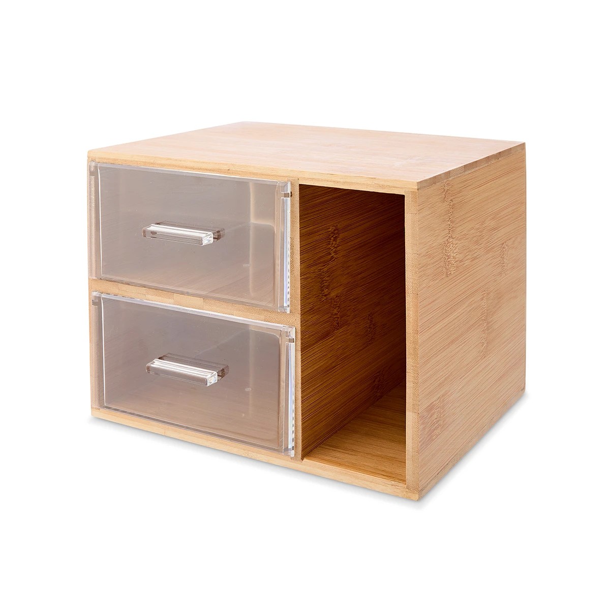 3 Bamboo and Plastic Square 2 Drawers, 3 of 8
